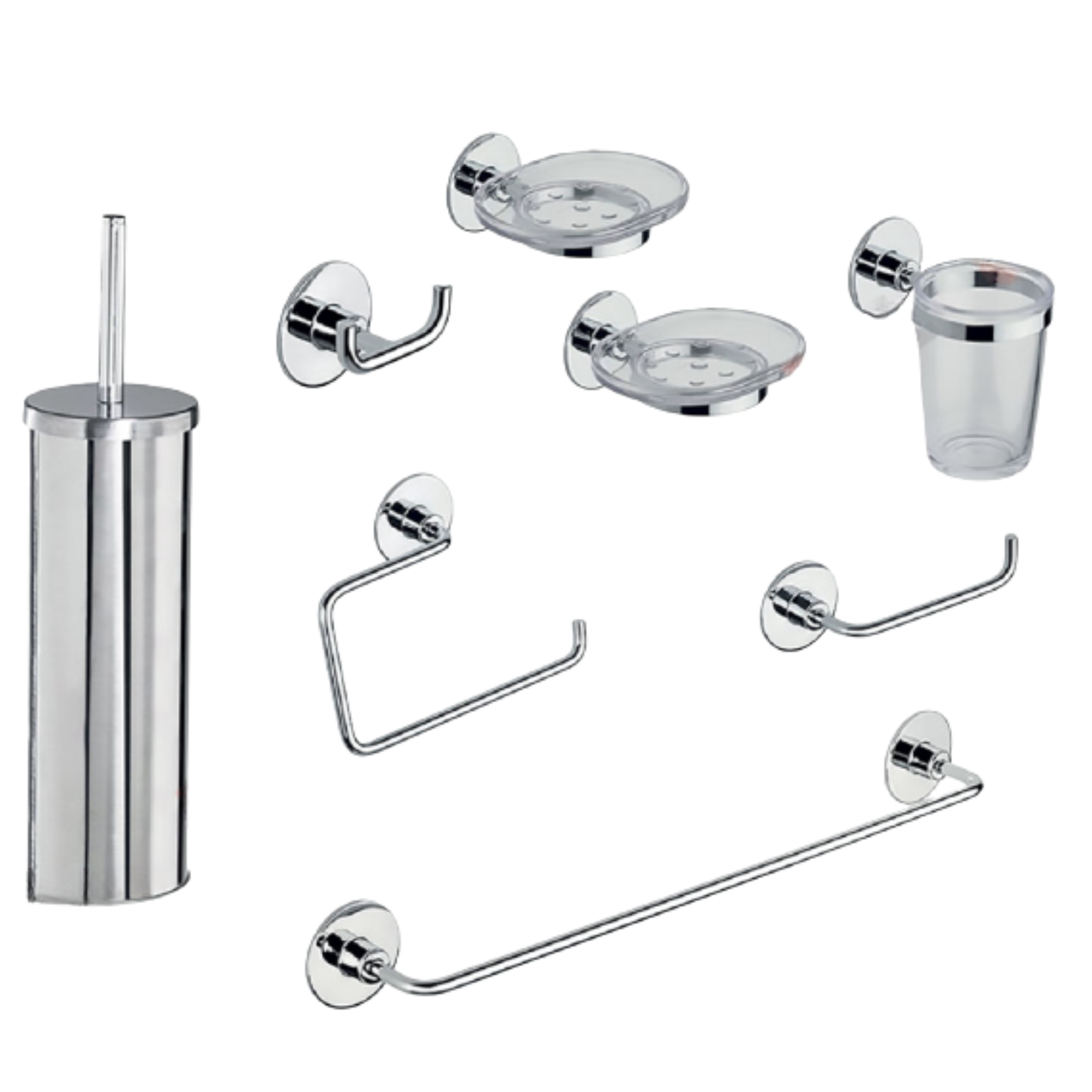 Set accessori bagno 8PZ in acciaio cromato - Form