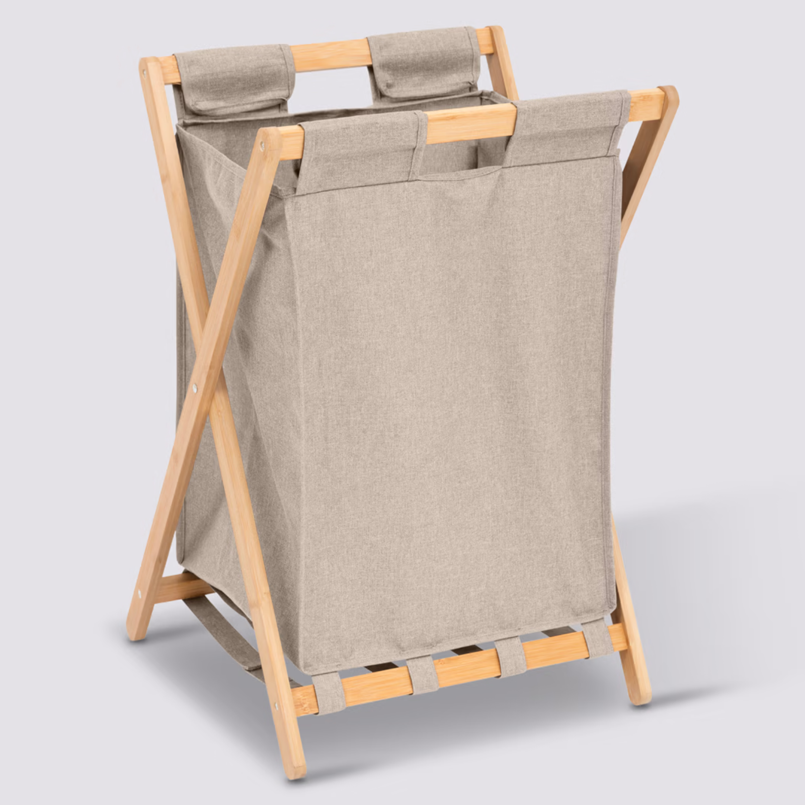 Portabiancheria in bamboo e poliestere pieghevole da bagno o lavanderia - Tidy