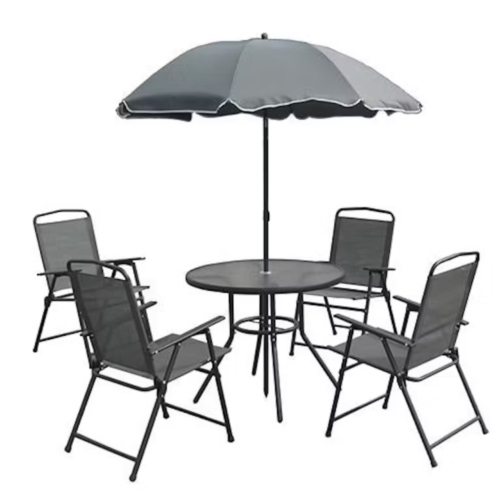 Set da esterno tavolo 4 sedie e ombrellone - Funny