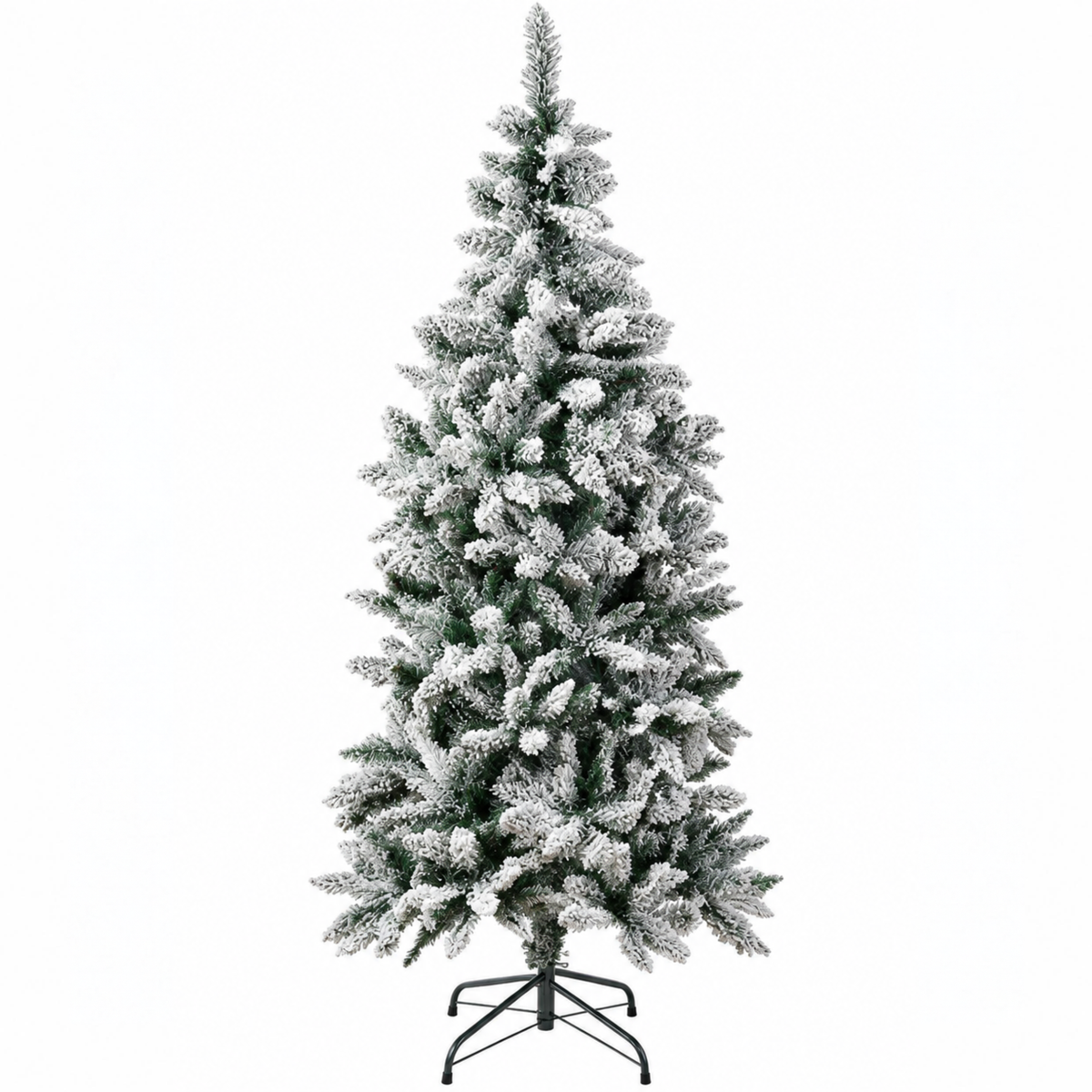 Albero di natale slim innevato con base in metallo - Maur