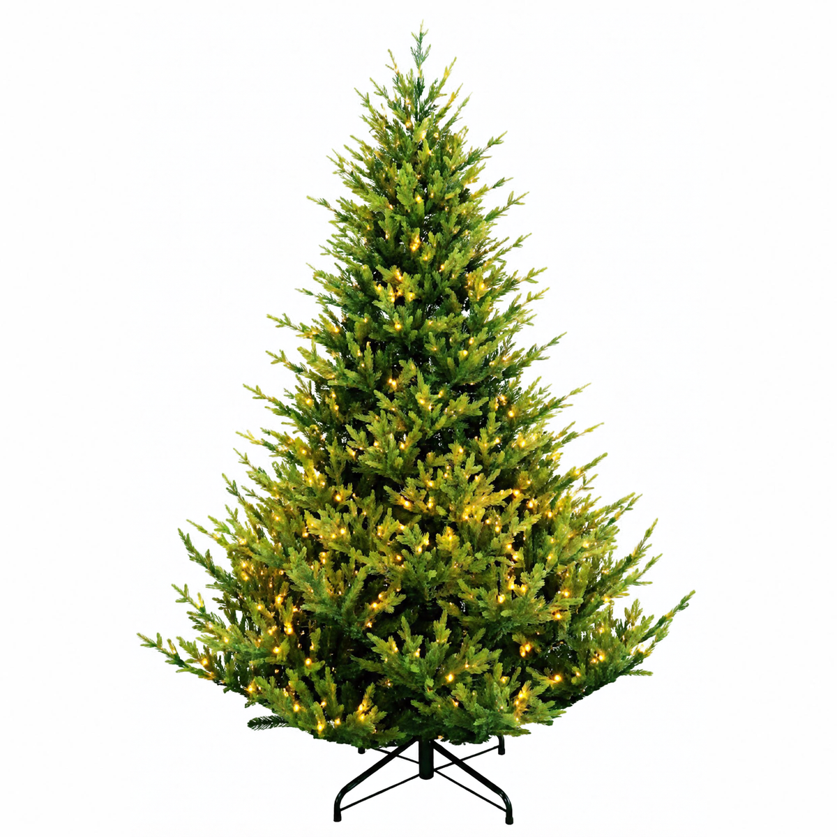 Albero di natale abete artificiale verde con luci led h 210 cm - Stone