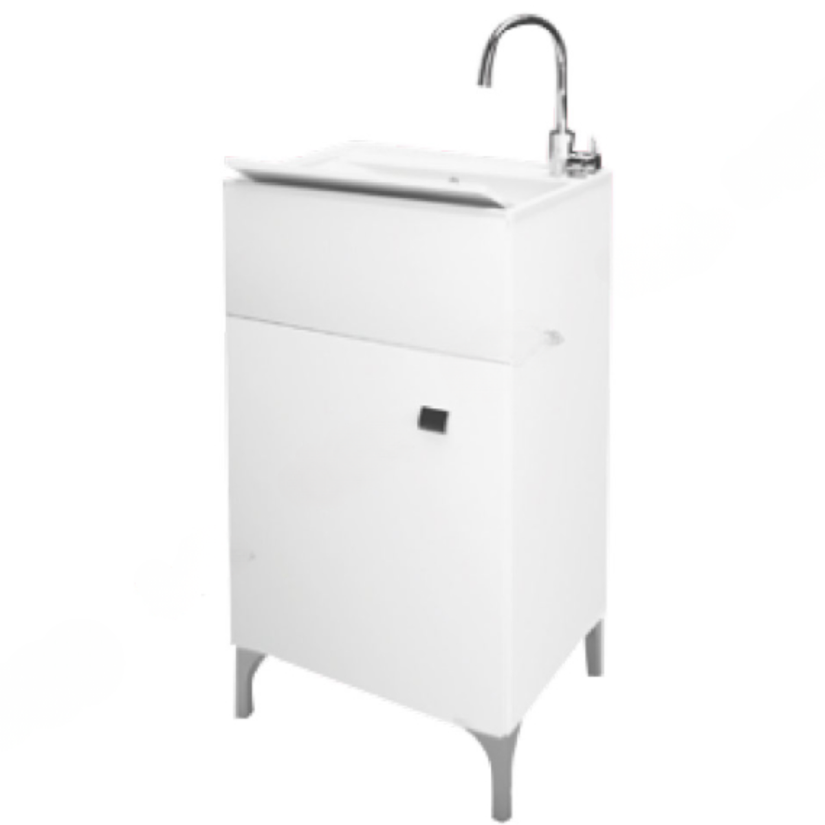 Mobile Bagno con anta singola in laminato con vasca in polipropilene -Savi