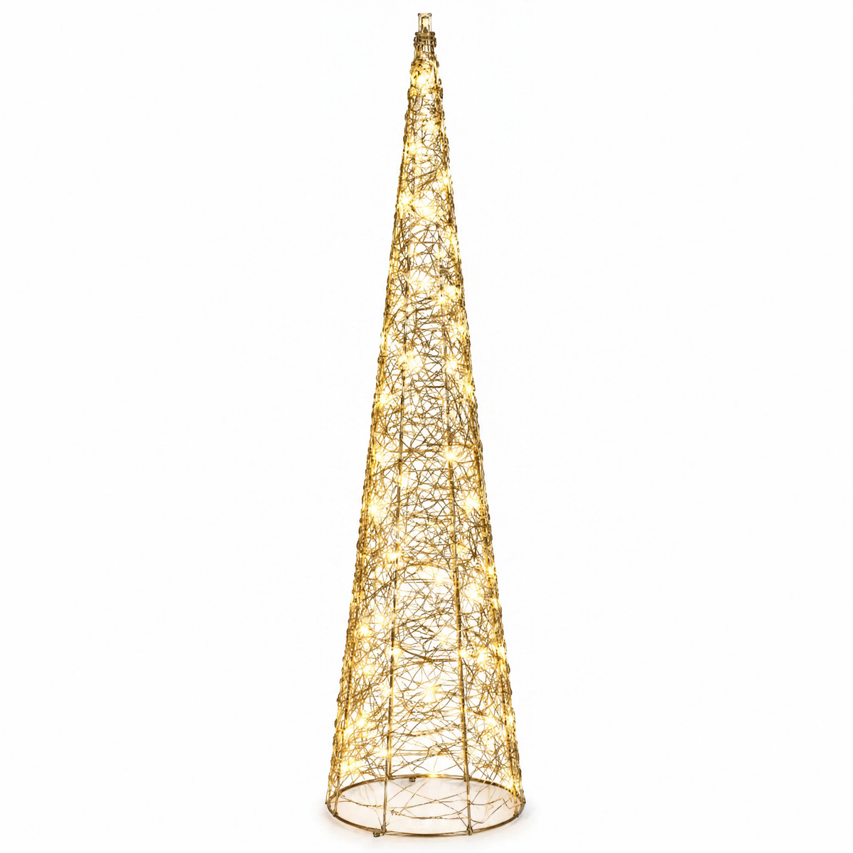 Albero decorativo cono in metallo e plastica con luci led H 80 cm - Cono
