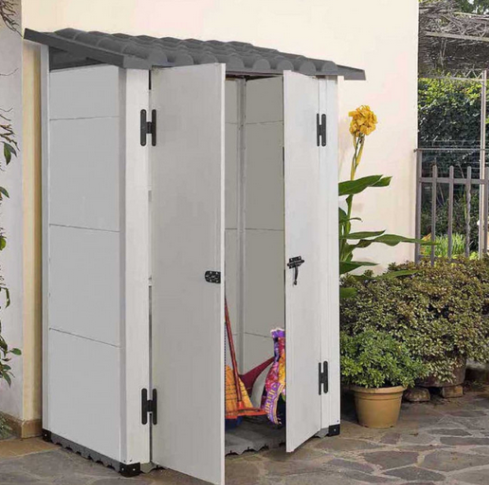 Casetta da giardino in pvc alveolare estruso con tetto monofalda - Urban