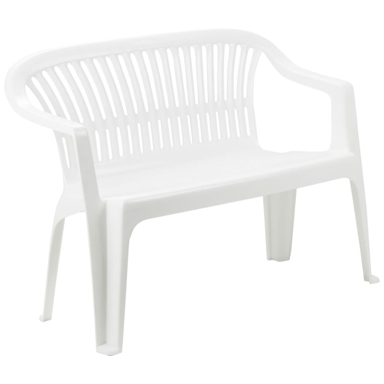 Panchina da esterno in resina con braccioli bianco - Diva