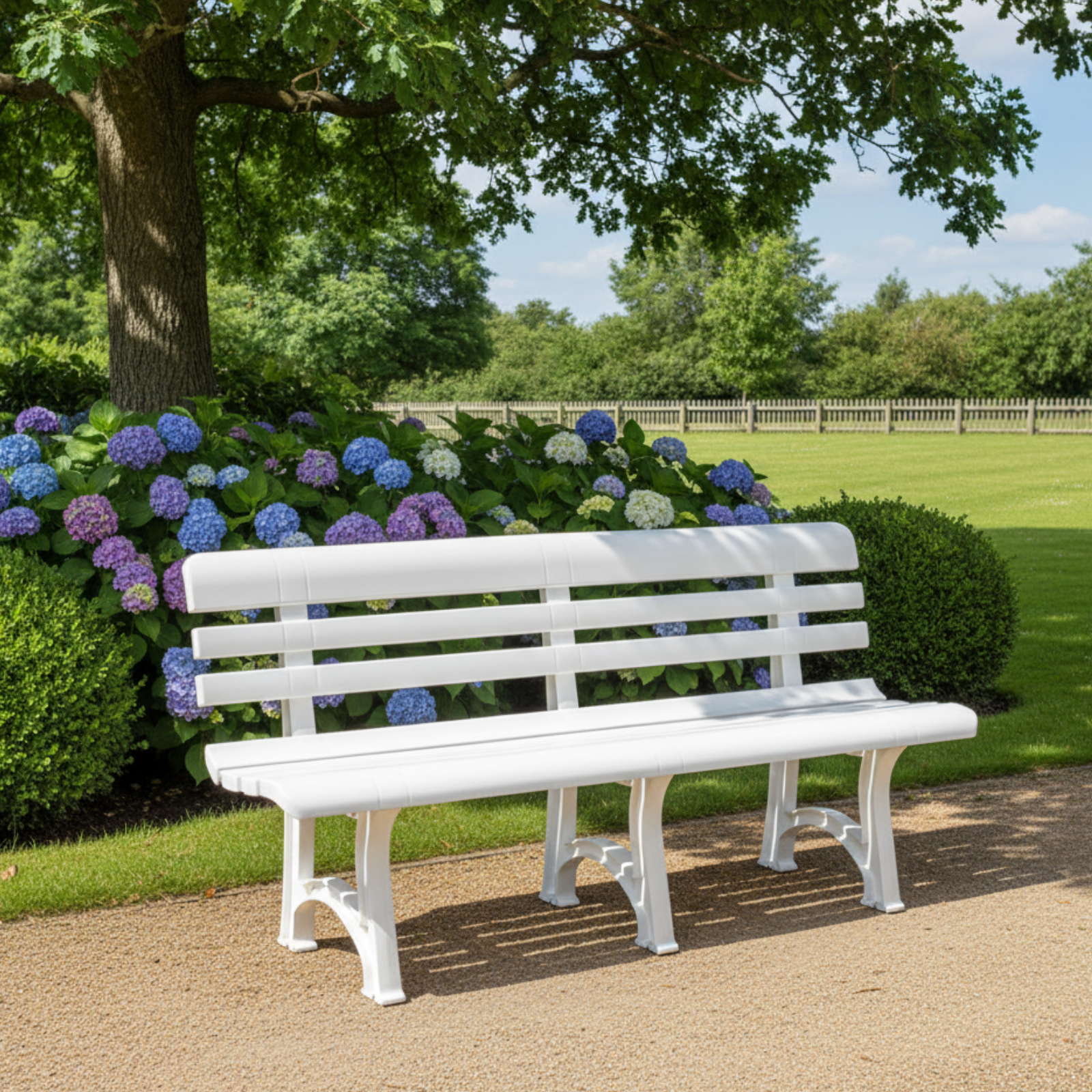 Panchina da esterno in polipropilene resistente 150x53x77 cm - Olimpia