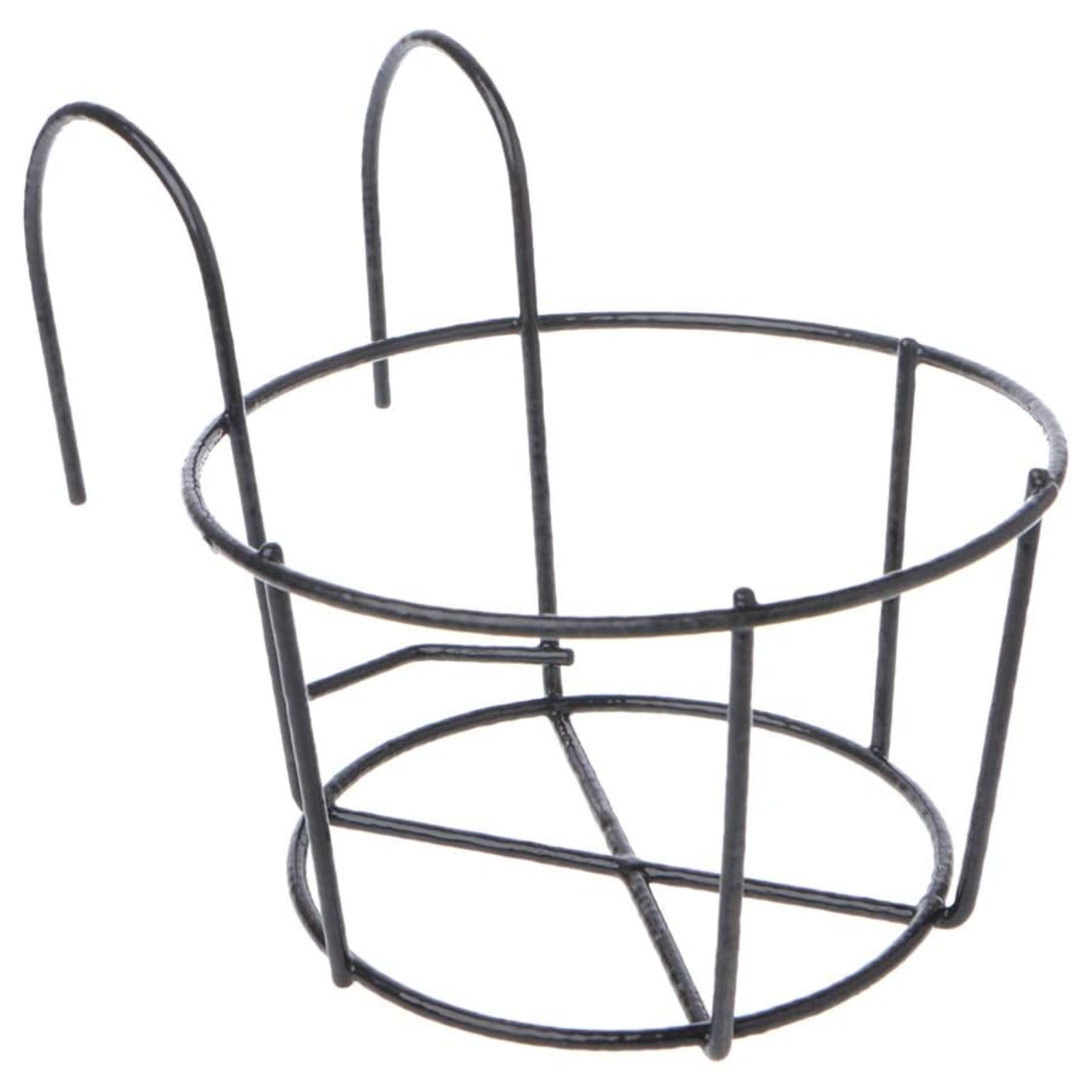 Balconiera fissa rotonda in metallo per ringhiere balcone 22/24 cm