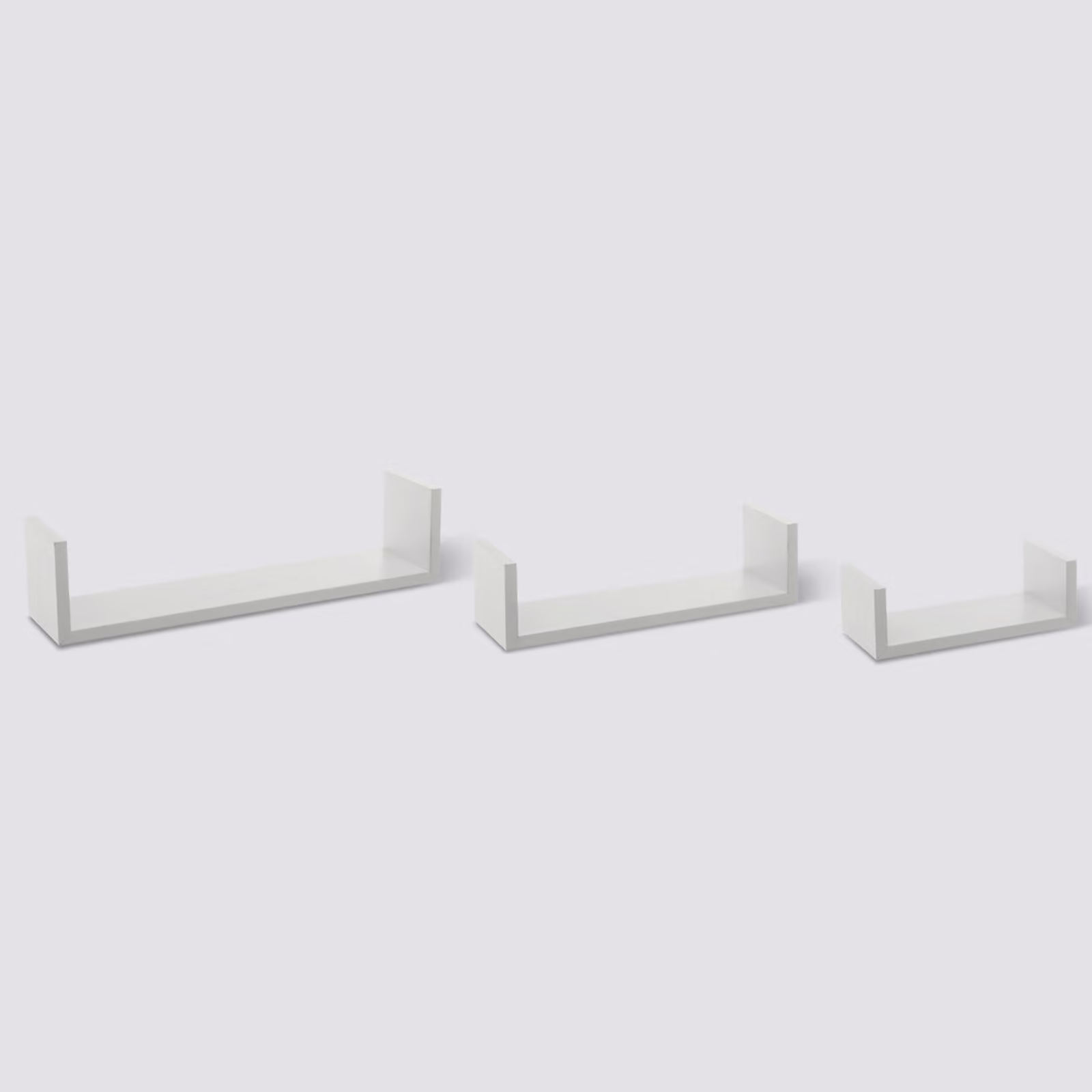 Set 3 pz mensole da parete sospese bianco in mdf - Fixy