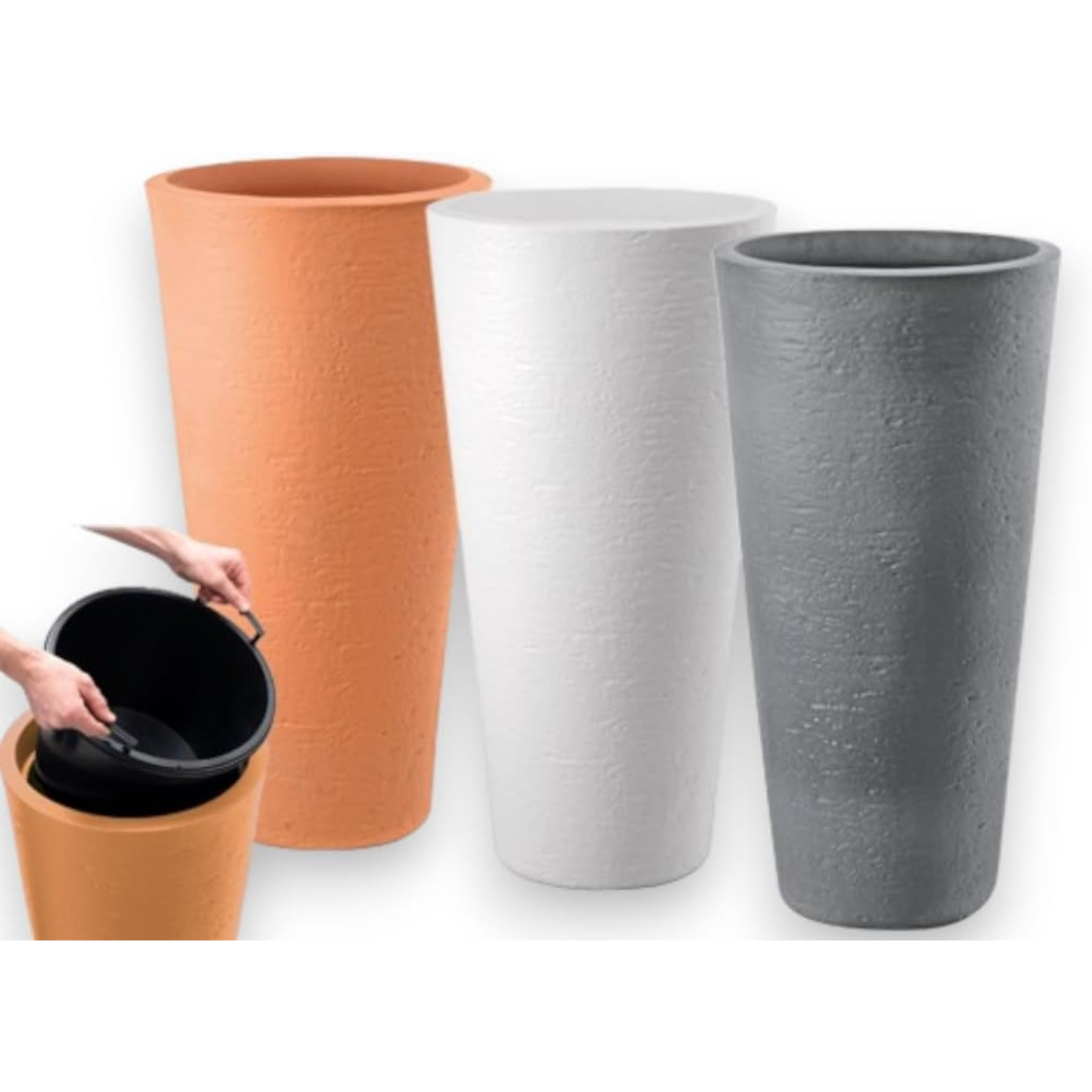 Vaso in resina rotondo da esterno 65 Lt - Tirso Plus