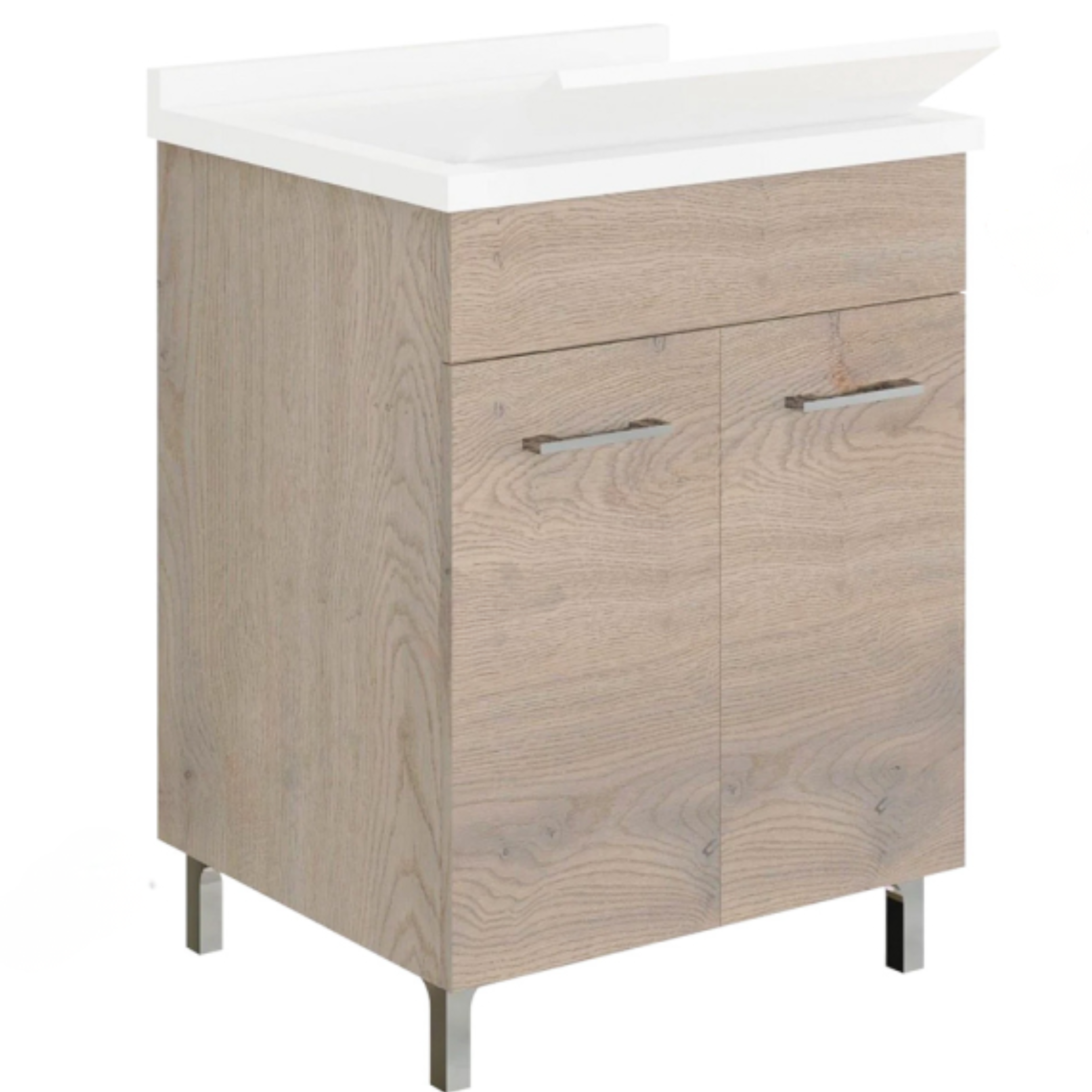 Mobile lavatoio a due ante in mdf idrofugo 58,2x50x83,5 cm - Savi Noce americano