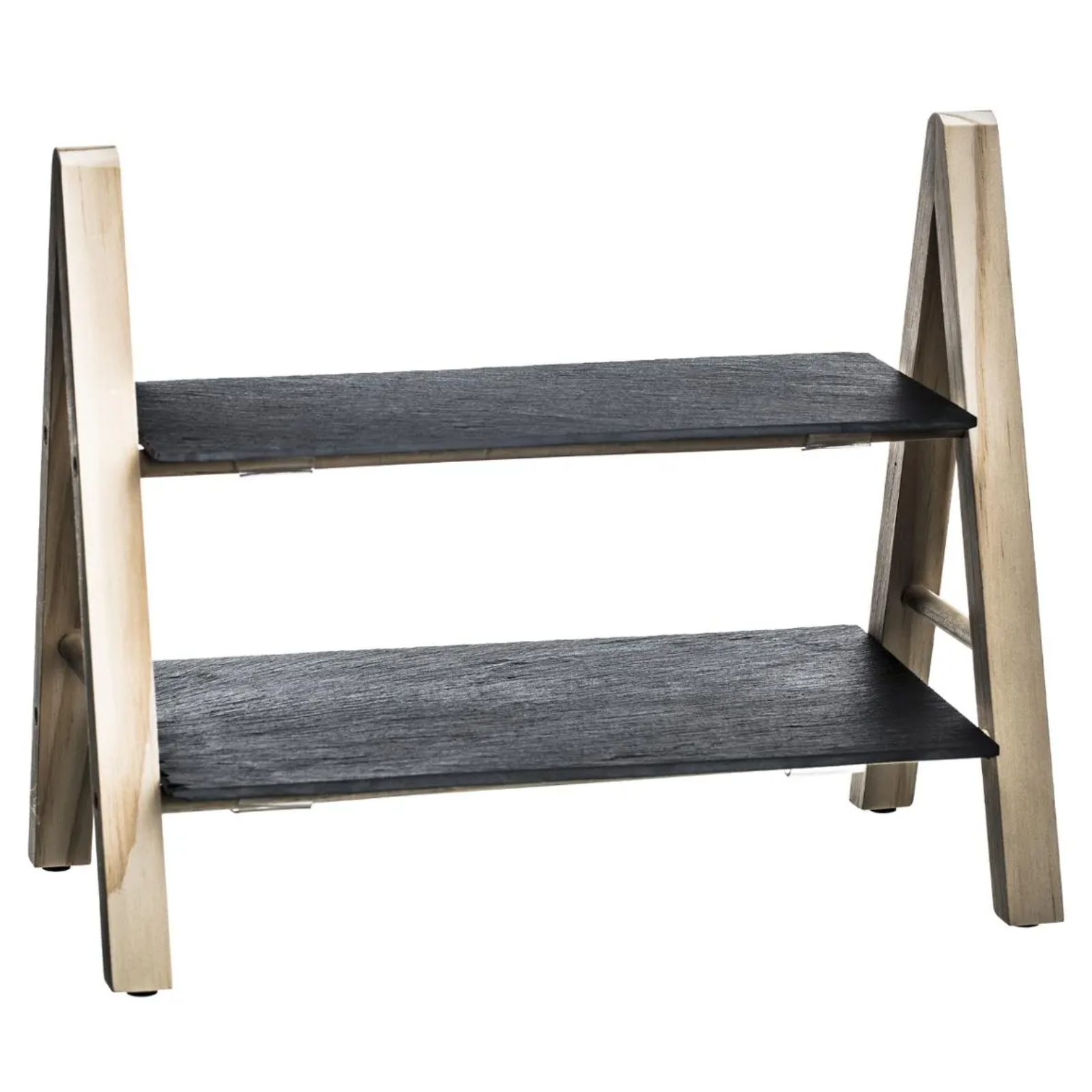 Vassoio da portata a 2 livelli in ardesia e bambù