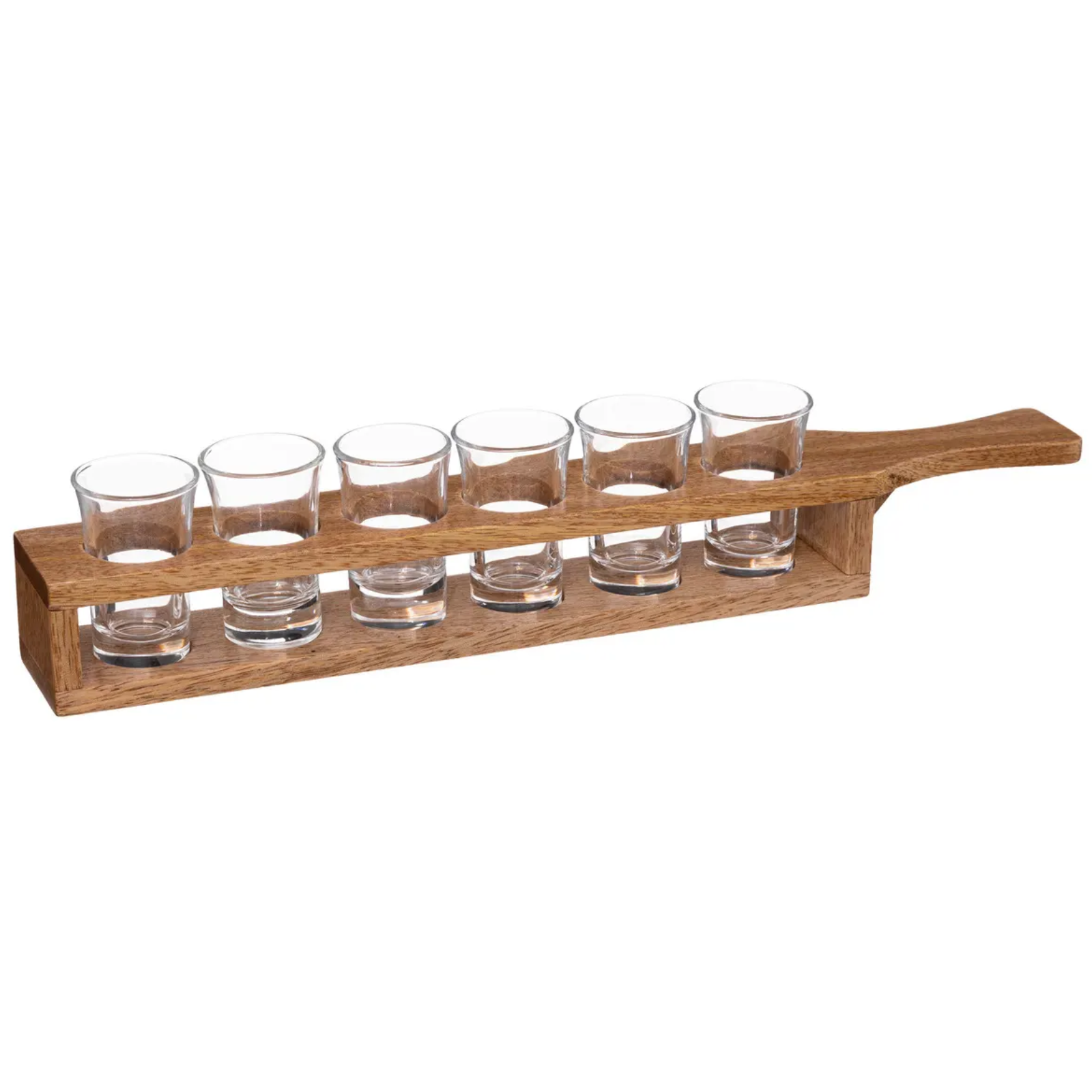 Set 6pz per shot biccheri in vetro 2,4 cl supporto in legno