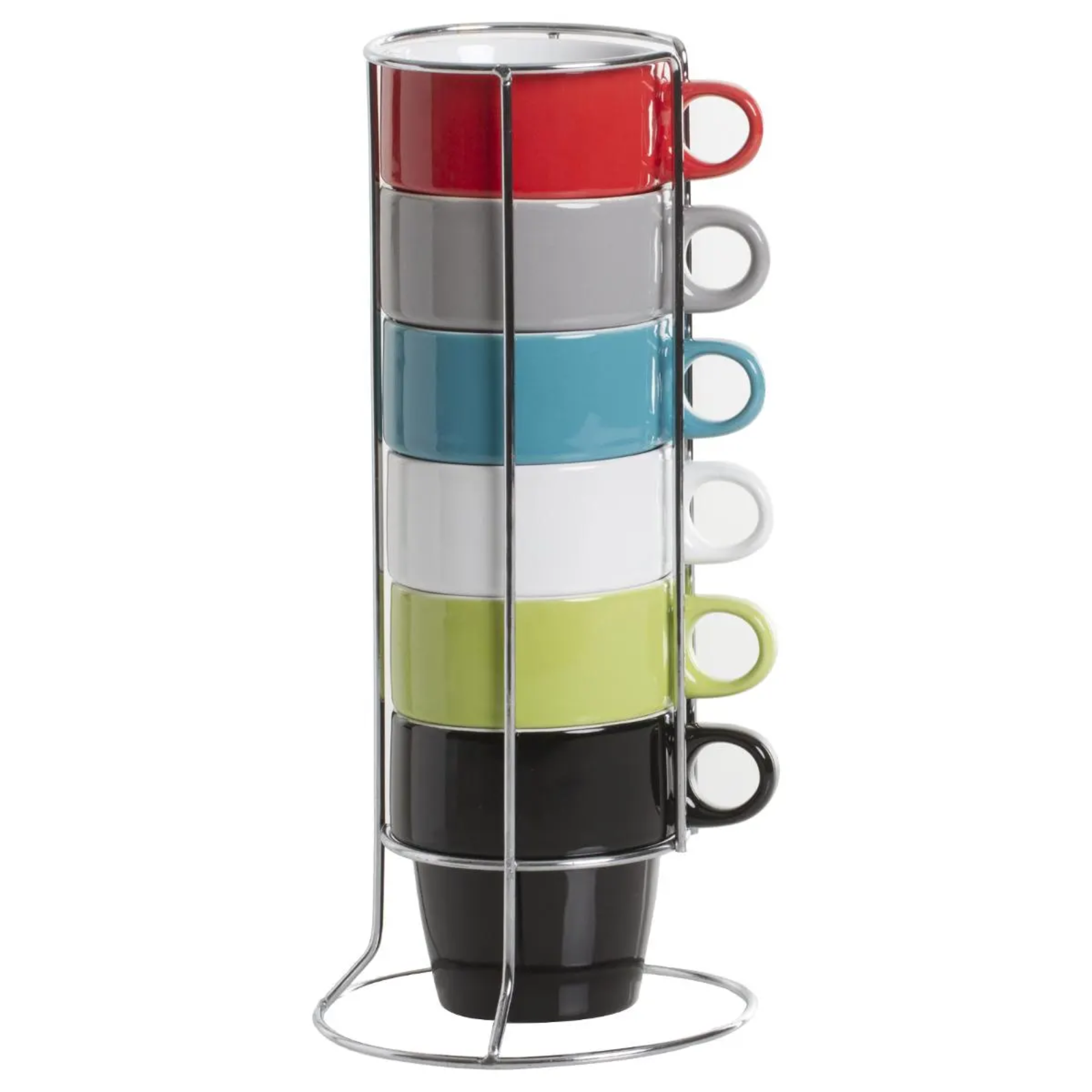 Set 6 pz tazzine da caffè con supporto in metallo | Leroy Merlin Set 6 pz tazzine da caffè con supporto in metallo | Leroy Merlin