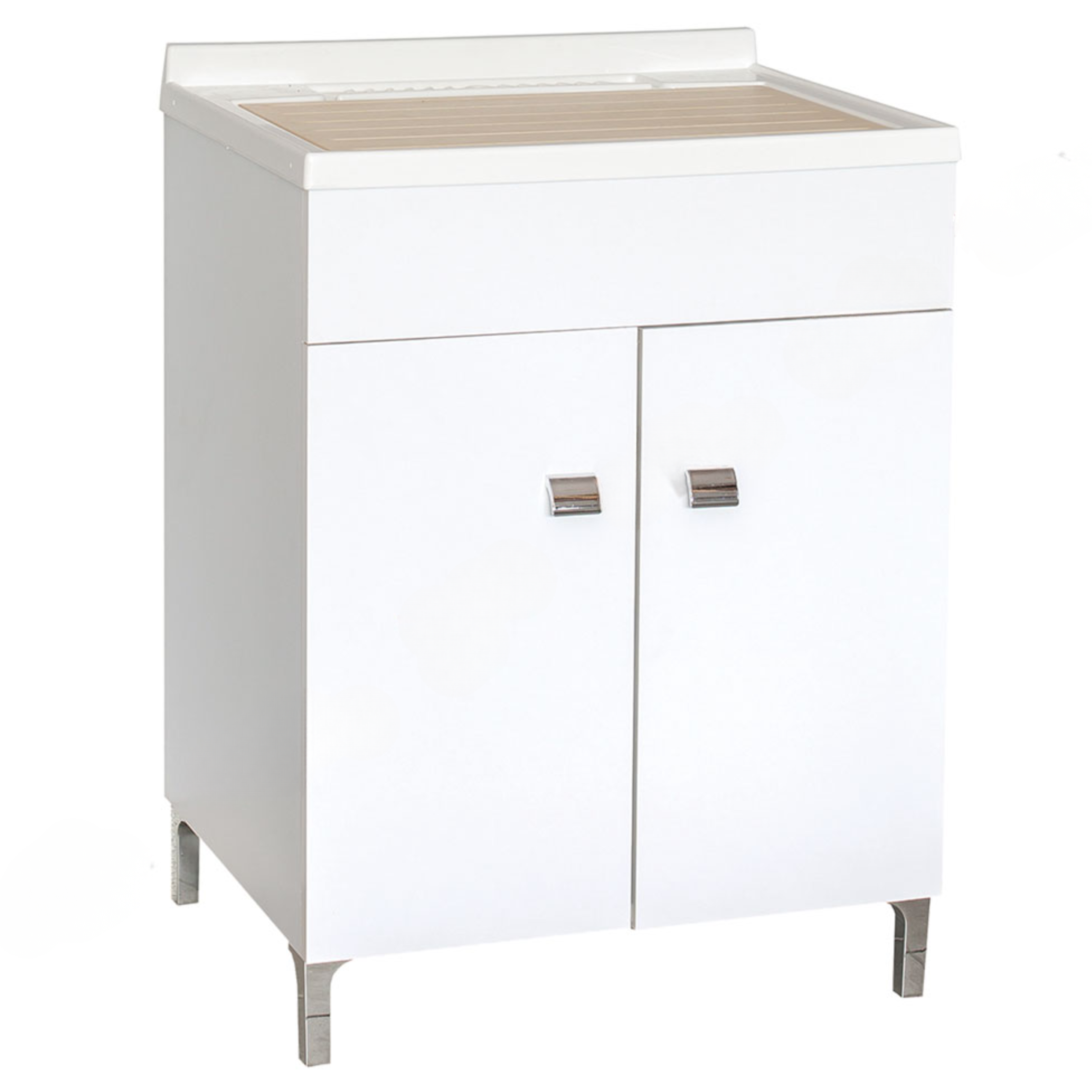 Mobile bagno bianco con lavabo in truciolare 2 ante 60x50xH84 cm - Savi laccato