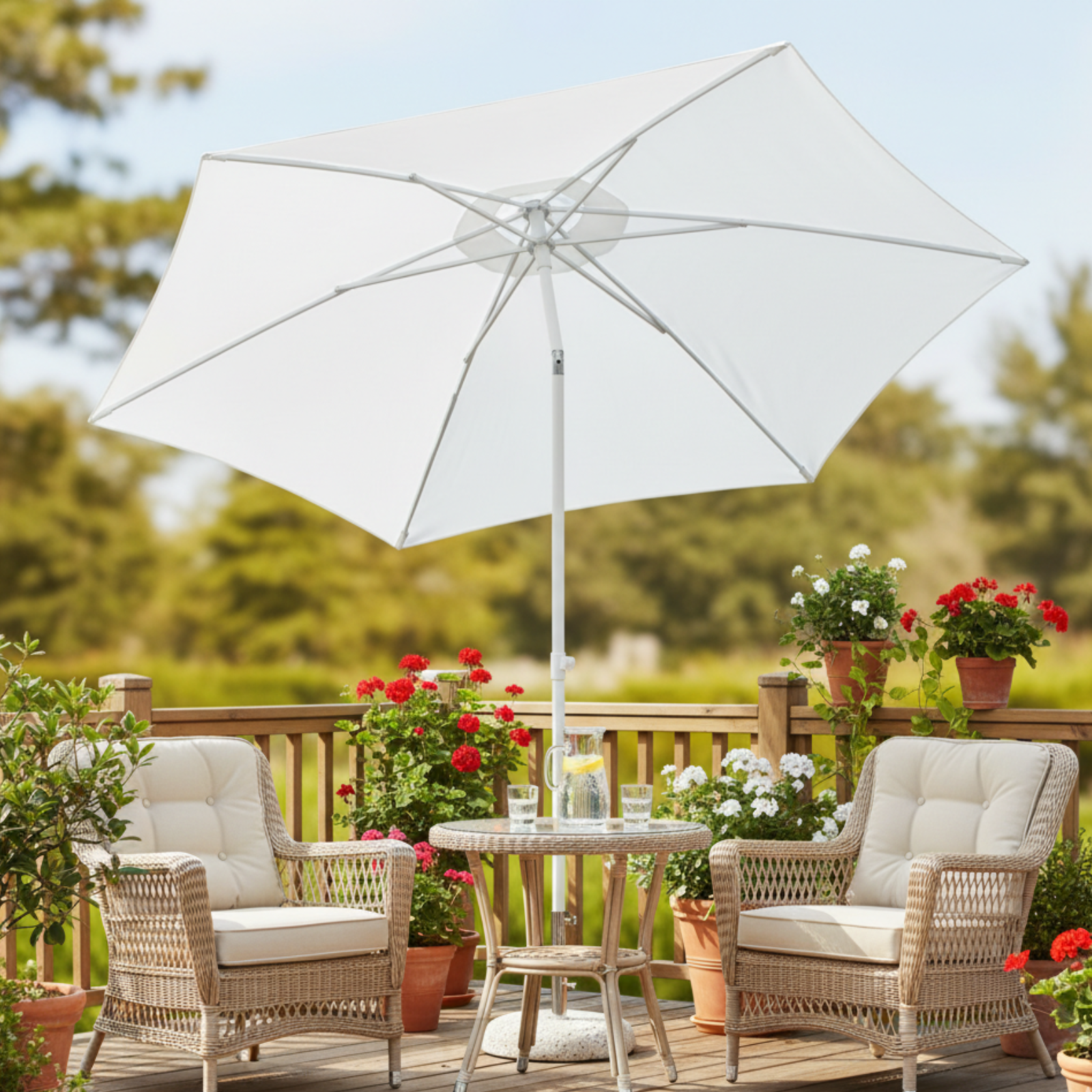 Ombrellone rotondo 3 m con palo centrale telo in poliestere - Nice