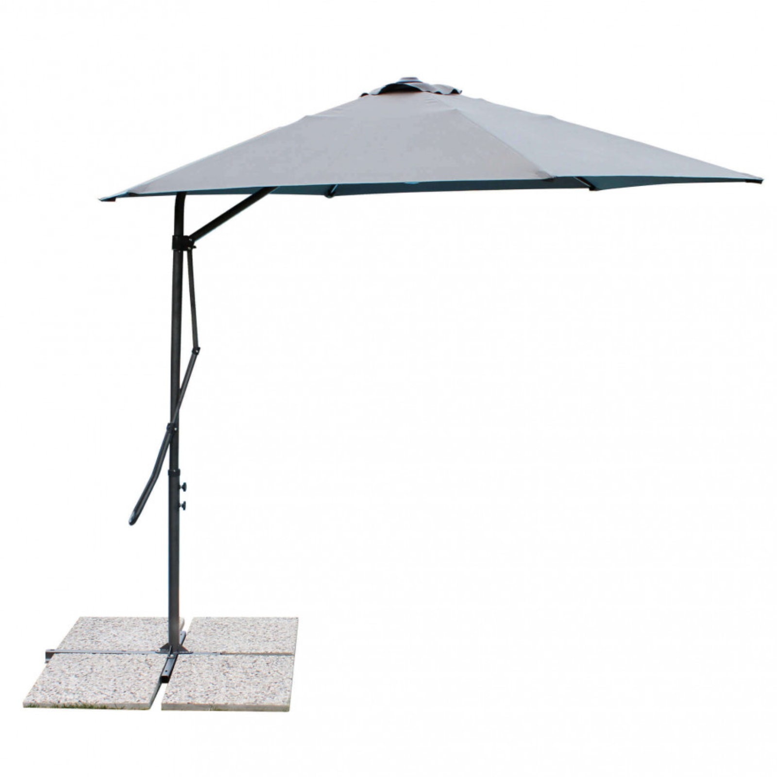 Ombrellone da esterno telo in poliestere antivento grigio palo in metallo 2x3 m - Zenith