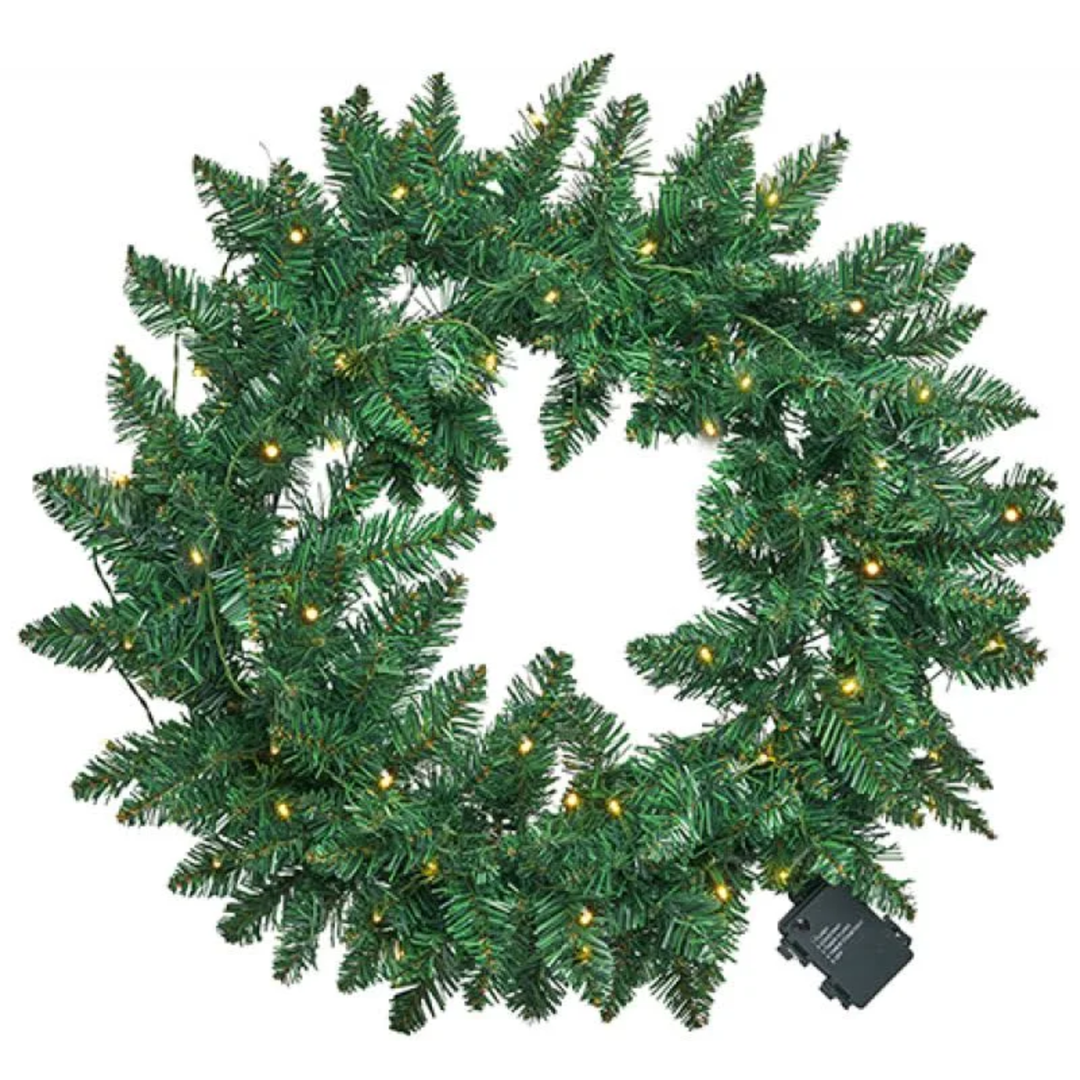 Ghirlanda dietroporta tonda verde con luci led a batteria - Verde