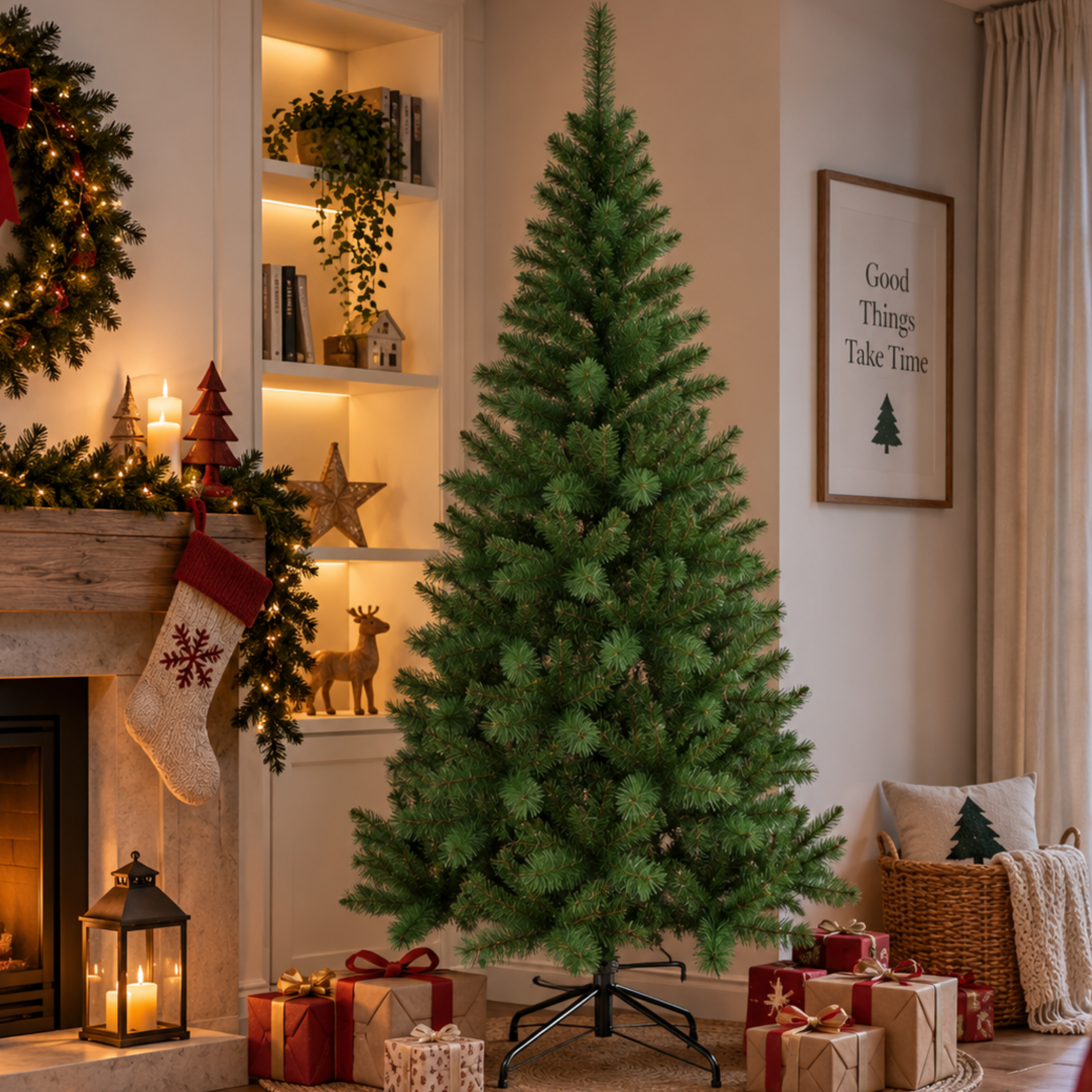 Albero di natale verde in pvc 210 cm 686 rami - Courmayeur
