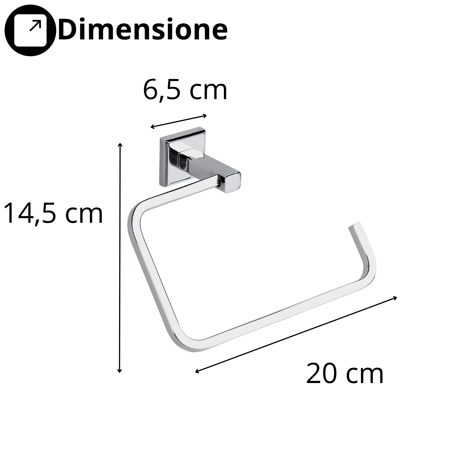 Porta asciugamano in acciaio inox e cromall porta salviette ad anello - Linea