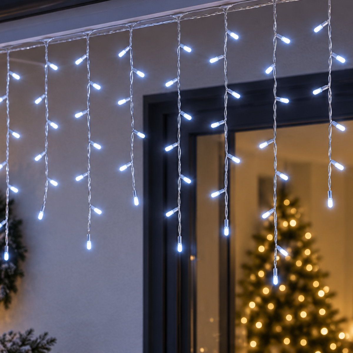 Tenda luminosa 182 led bianco per interno o esterno