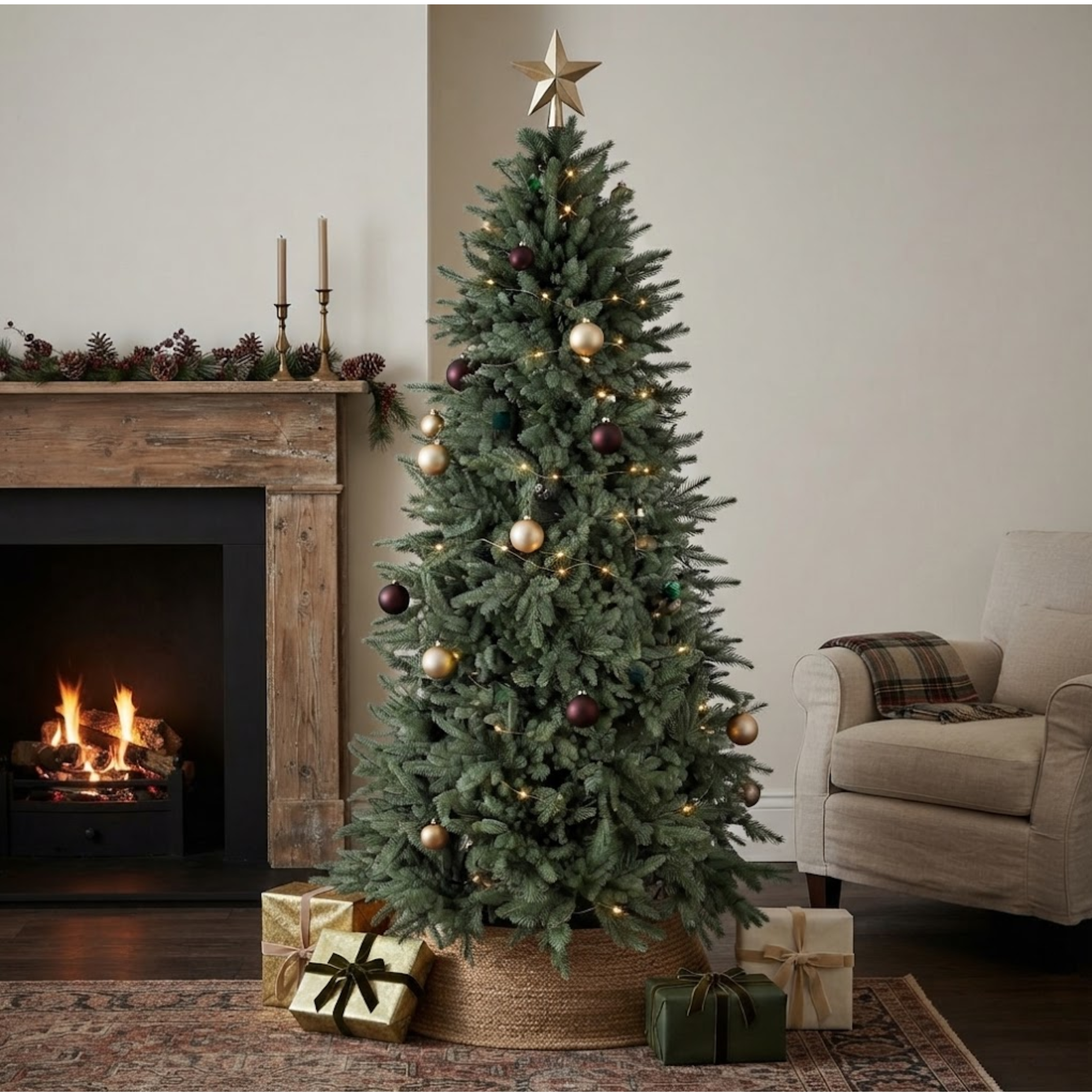 Albero di natale in PE real touch apertura ad ombrello - Cervato