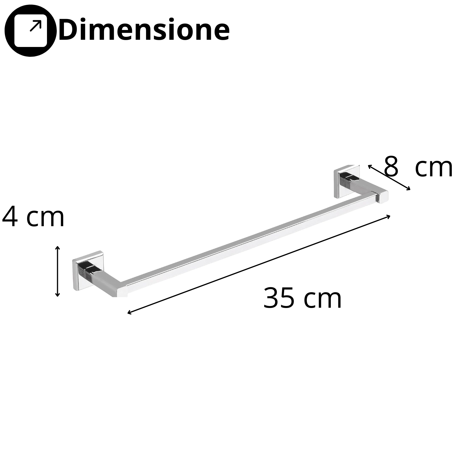 Porta asciugamano in acciaio inox design moderno porta salviette da parete - Laguna