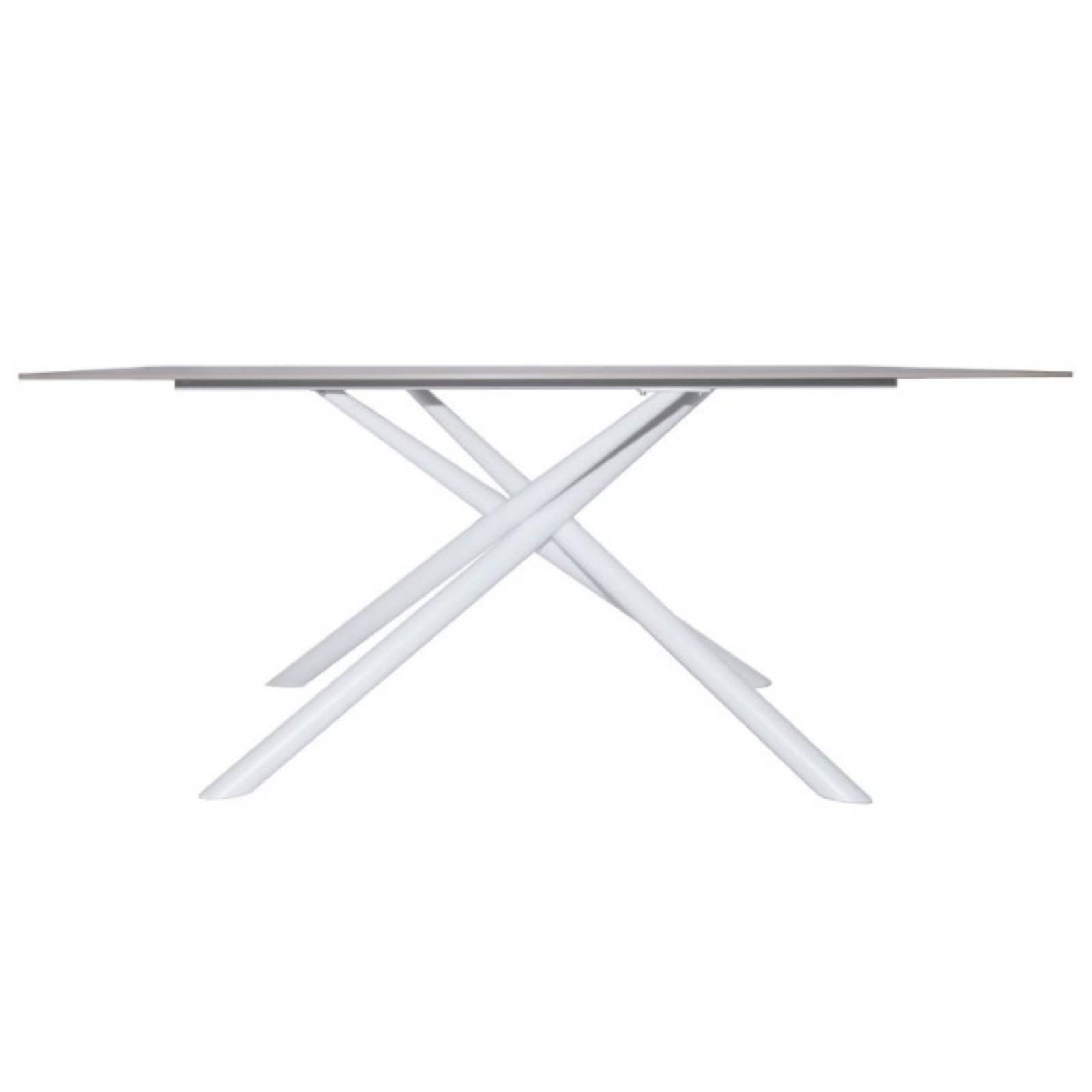 Tavolo da pranzo piano in pietra sintetizzata effetto marmo gambe in metallo 180x90 - Corver