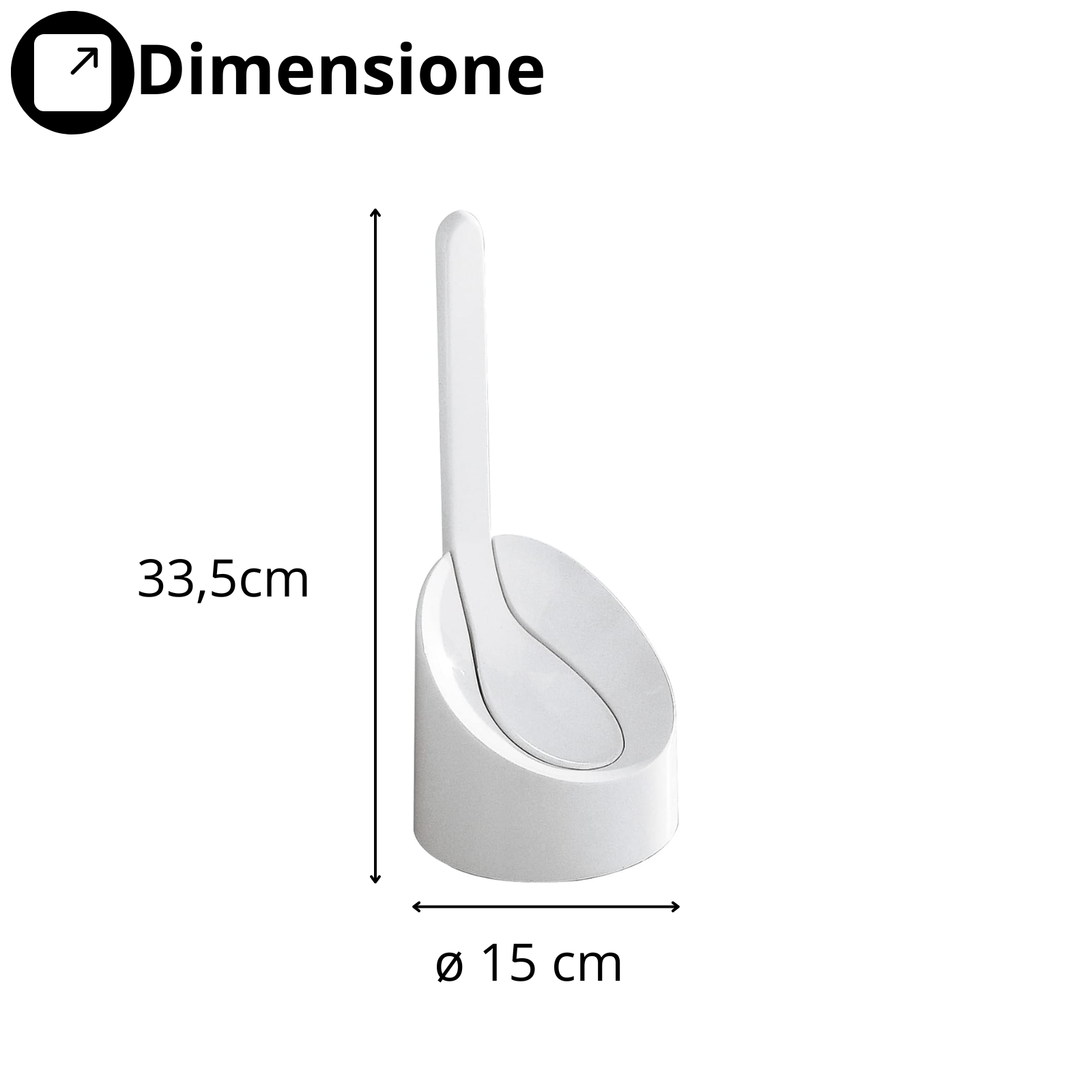 Portascopino da appoggio in resina termoplastica bianco H33,5 cm - Cucciolo