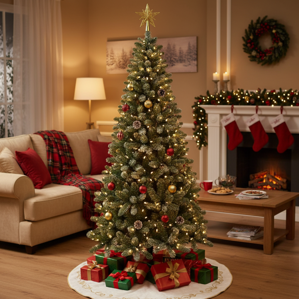 Albero di natale verde artificiale in PVC montaggio a ombrello - Kenya