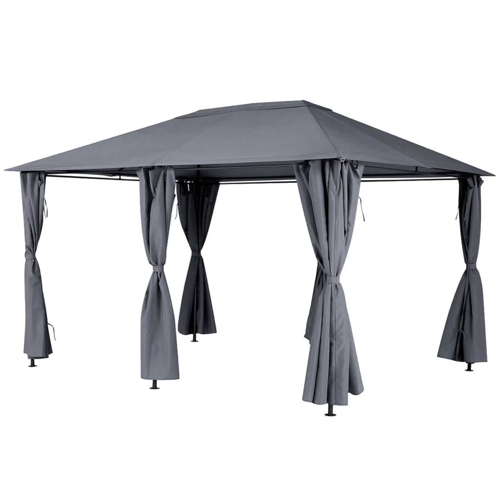 Gazebo rettangolare in acciaio e telo in poliestere grigio 4x3 m - Santorini