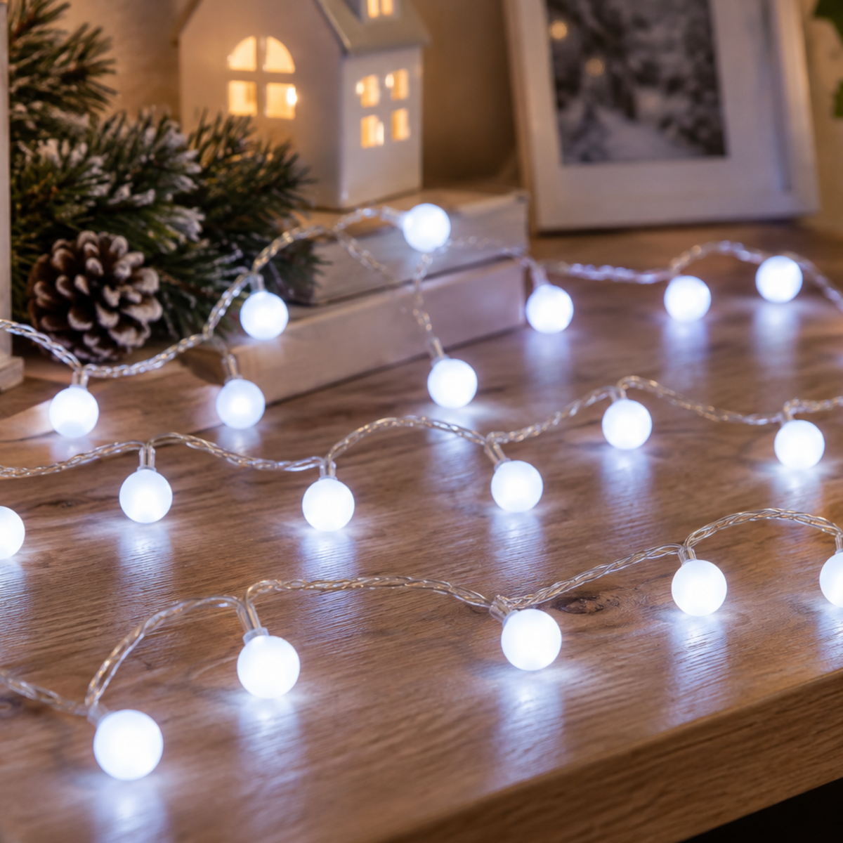Luci a sfera 40 led fredda per interno o esterno