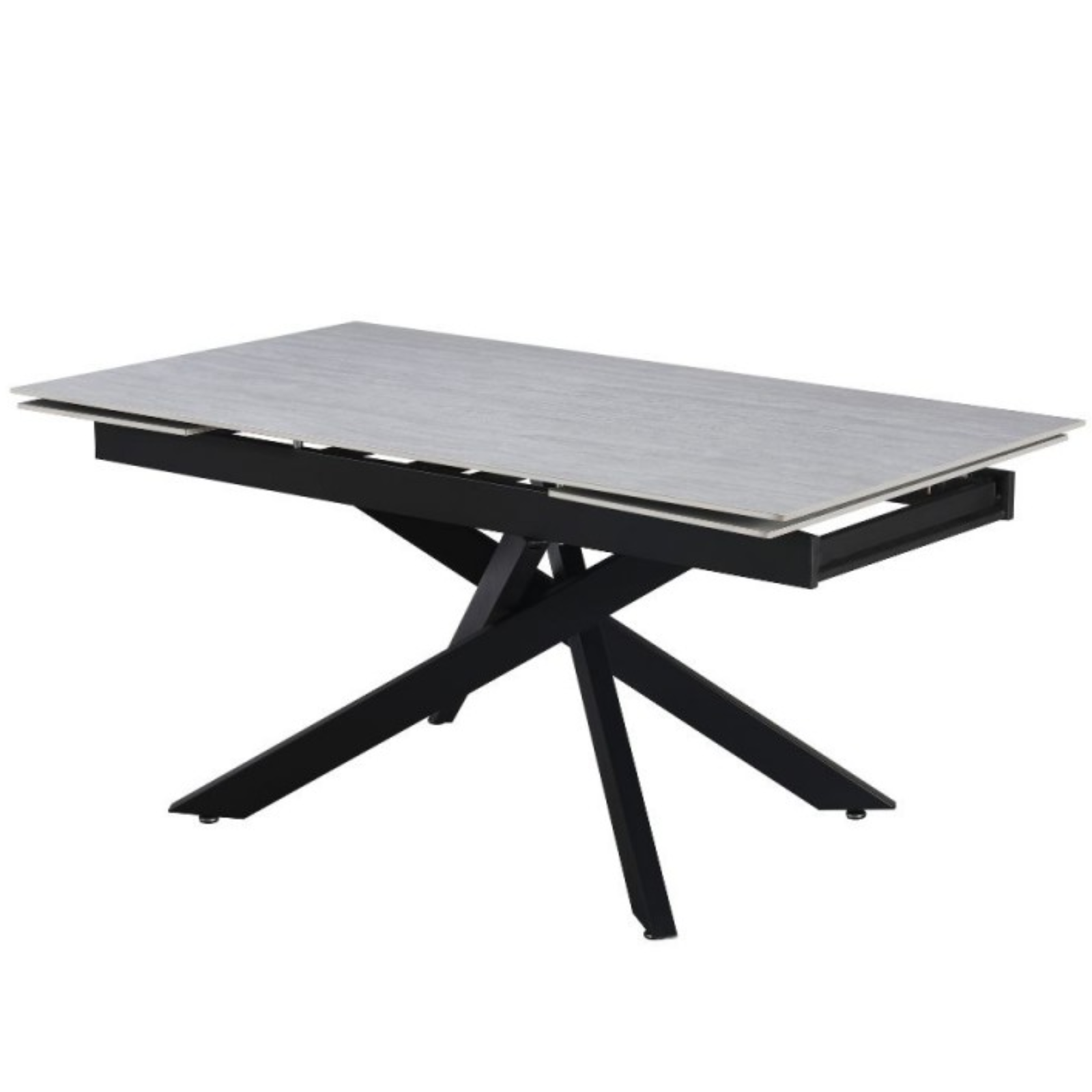 Tavolo da pranzo allungabile piano in ceramica effetto marmo larice 160/240x90 cm - Trvia