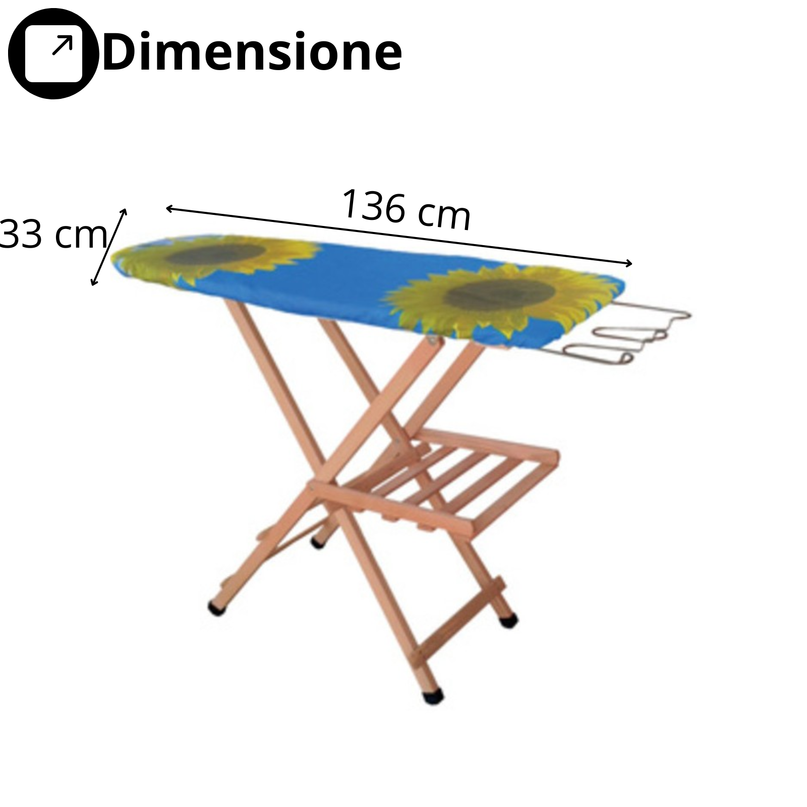 Asse da stiro pieghevole in legno di faggio fantasia assortita