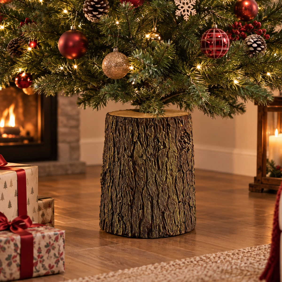 Base tronco supporto marrone per albero di natale - Natura
