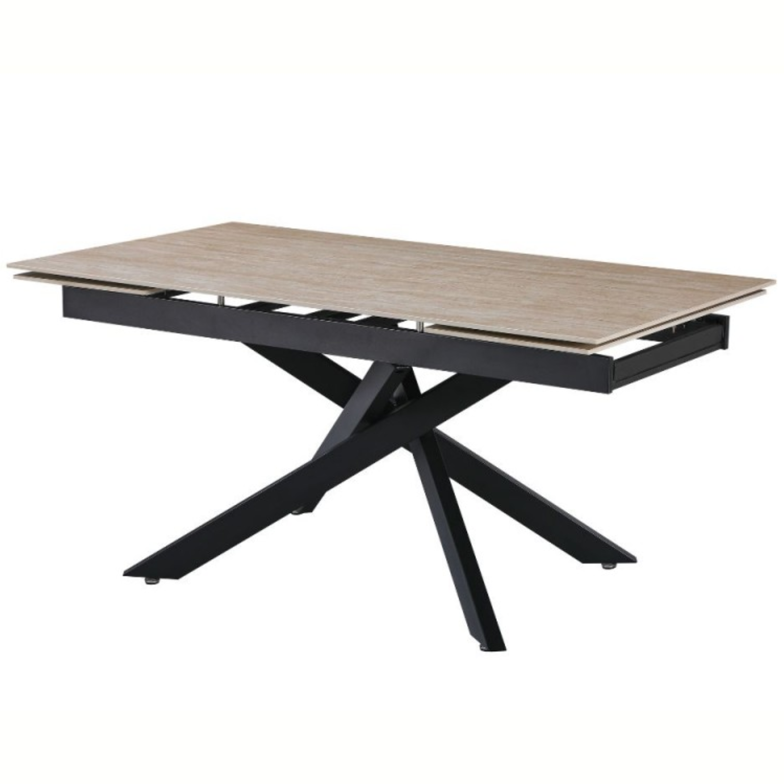 Tavolo da pranzo allungabile piano in ceramica effetto marmo 160/240x90 cm - Trvia