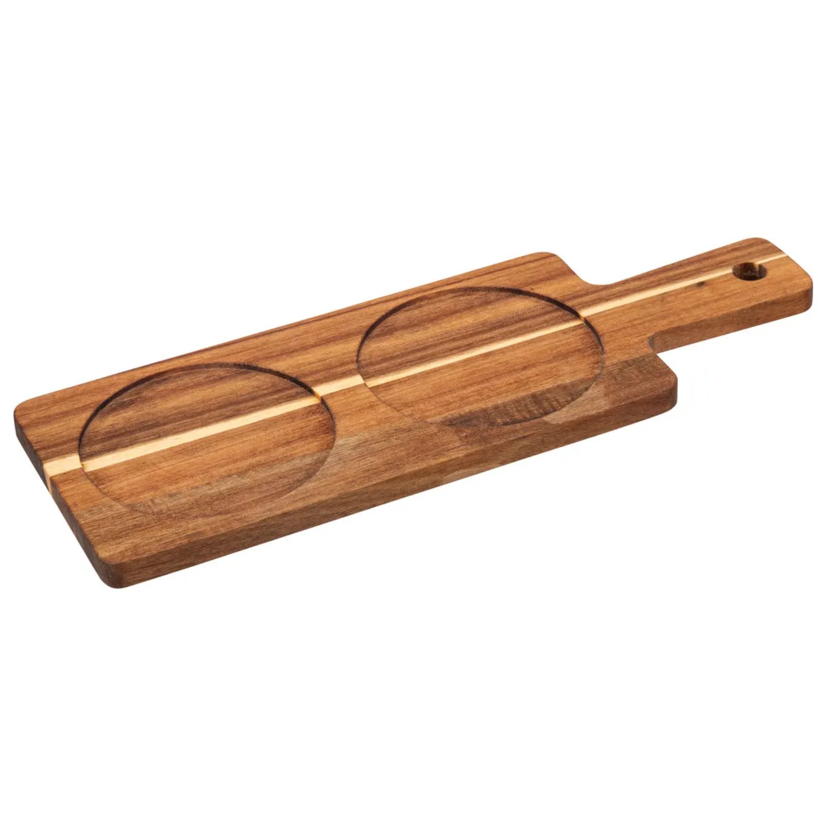 Set aperitivo 2pz in ceramica e supporto in legno