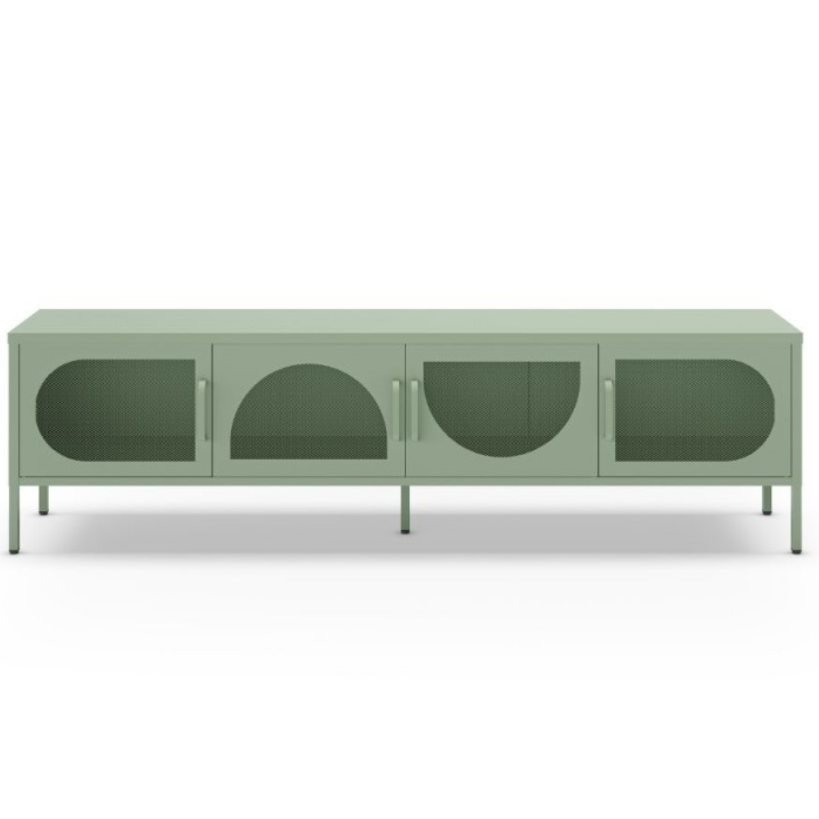 Mobile porta tv design moderno in metallo 4 ante color verde menta - Tania