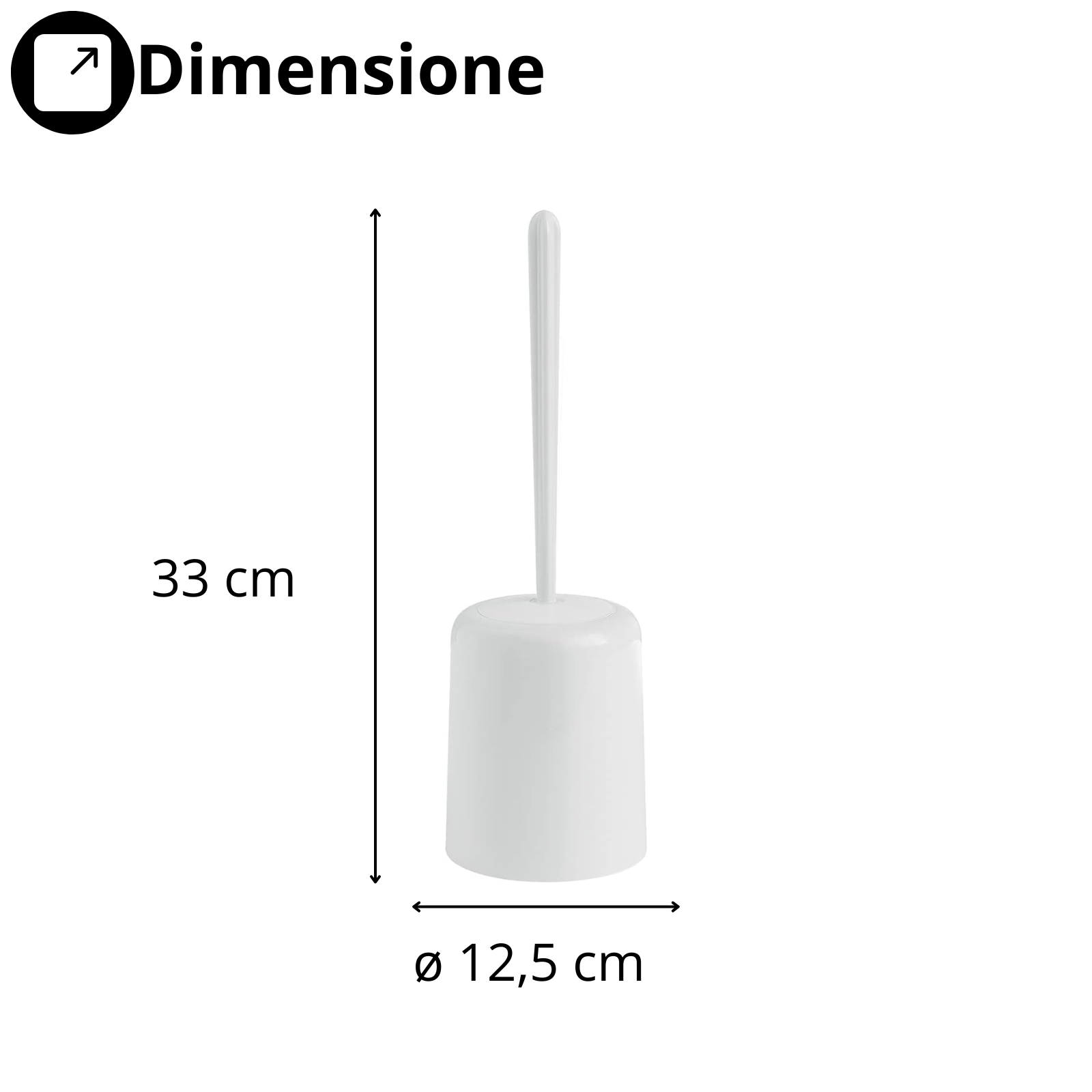 Porta scopino da appoggio in resina termoplastica bianco H 33 cm - Junior