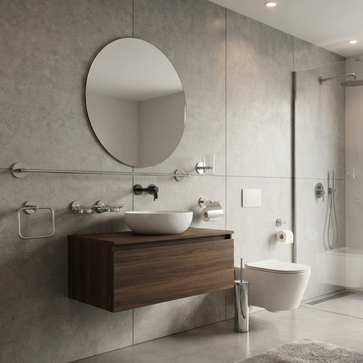Set accessori bagno 8PZ in acciaio cromato - Form
