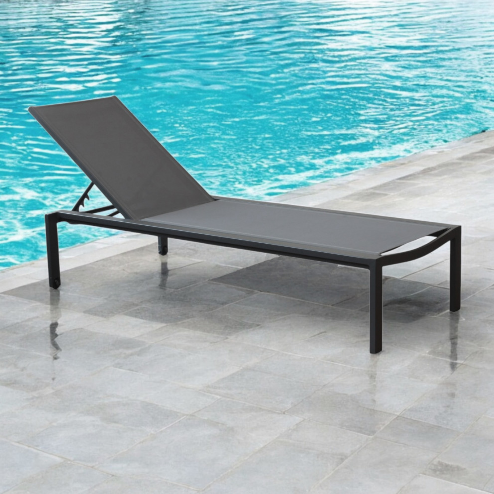 Lettino prendisole struttura in alluminio seduta in textilene - Belfast