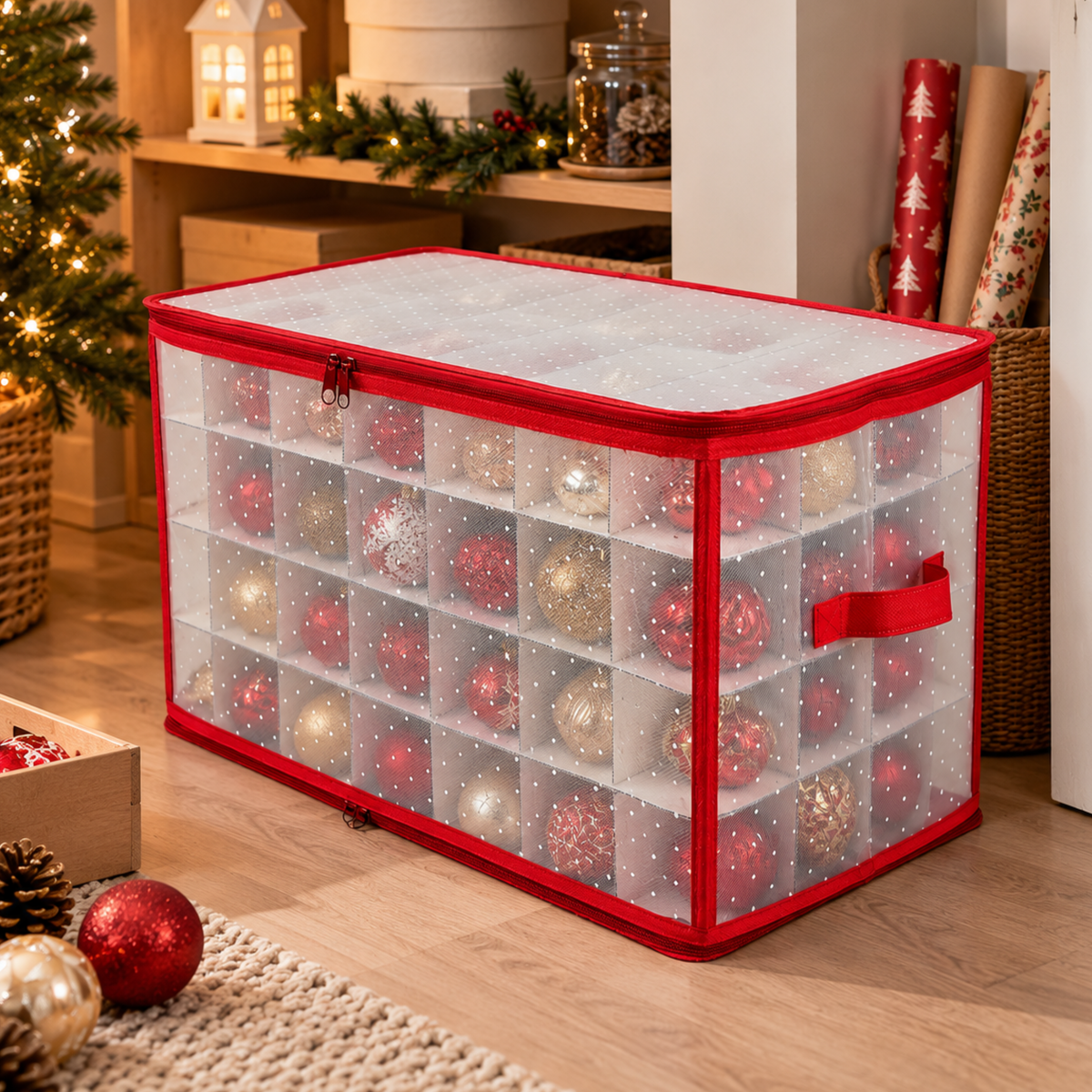 Scatola porta palline per albero di natale organizer 64/112 PZ - Scatol