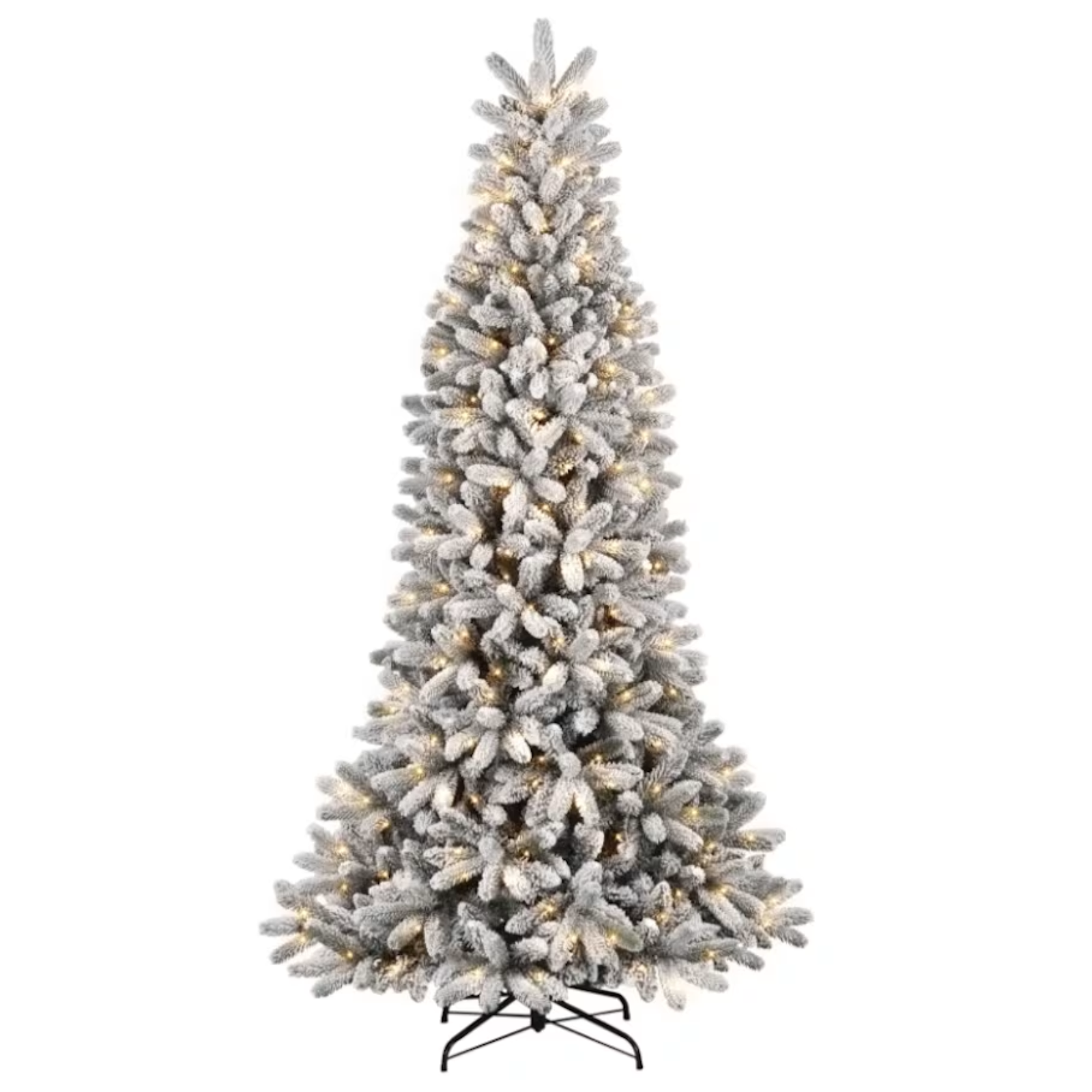 Albero di natale innevato con luci led in PE + PVC - Montecarlo Floccato
