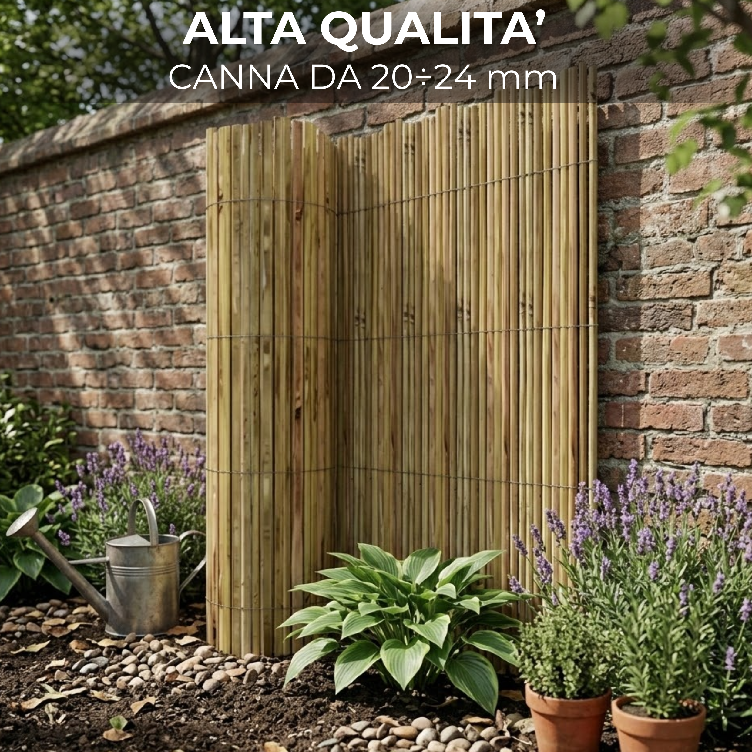 Arella in canna di bamboo con filo metallico canna 20÷24 mm