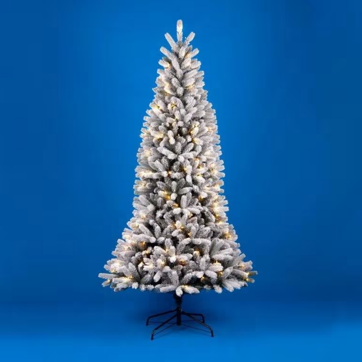 Albero di natale innevato con luci led in PE + PVC - Montecarlo Floccato