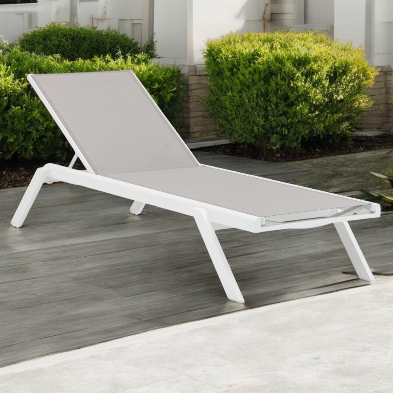 Lettino prendisole in alluminio seduta in textilene design moderno - Nottingham