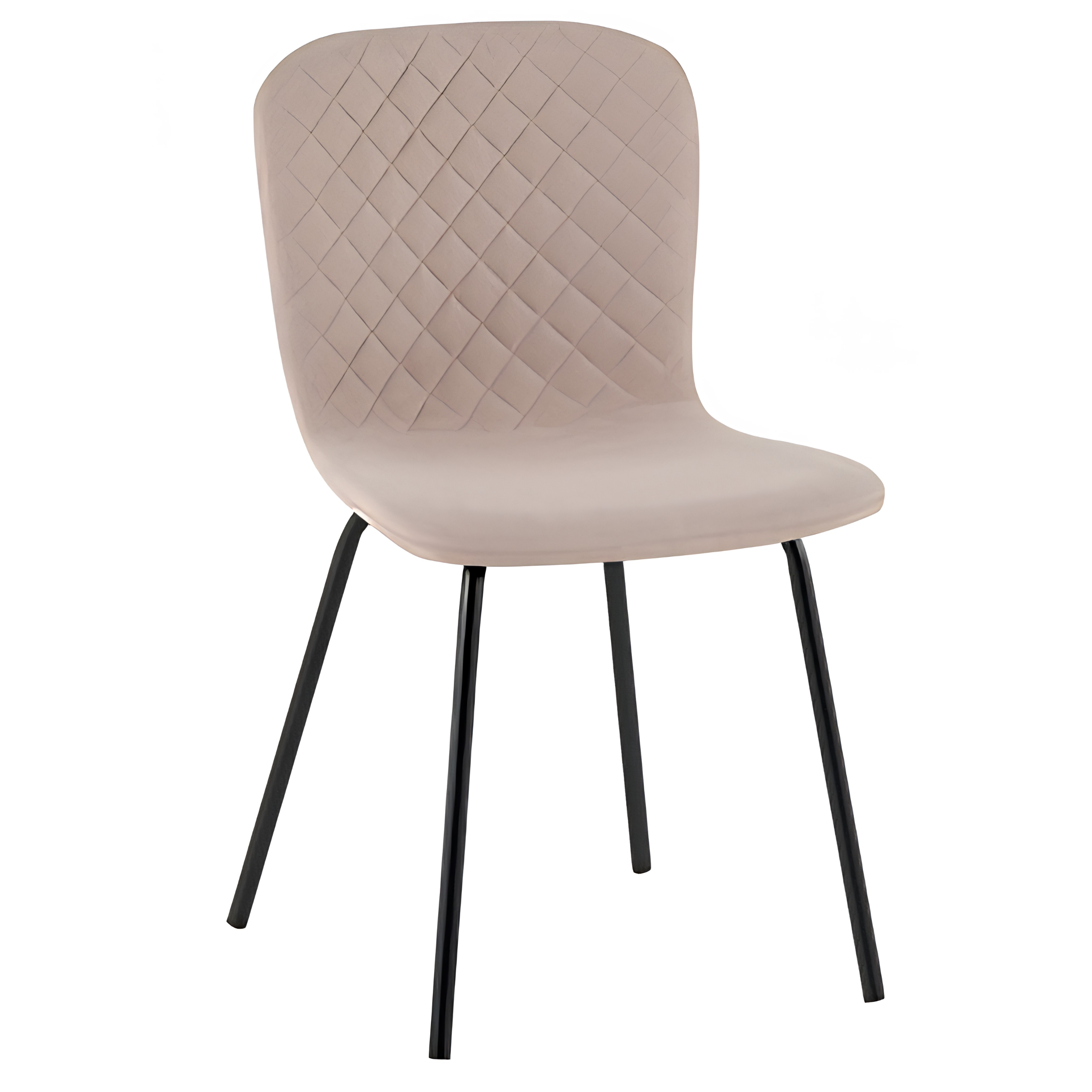 Set 4 Pz Sedia da pranzo in tessuto con gambe in metallo verniciato - Felipa