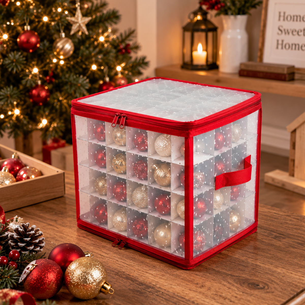 Scatola porta palline per albero di natale organizer 64/112 PZ - Scatol