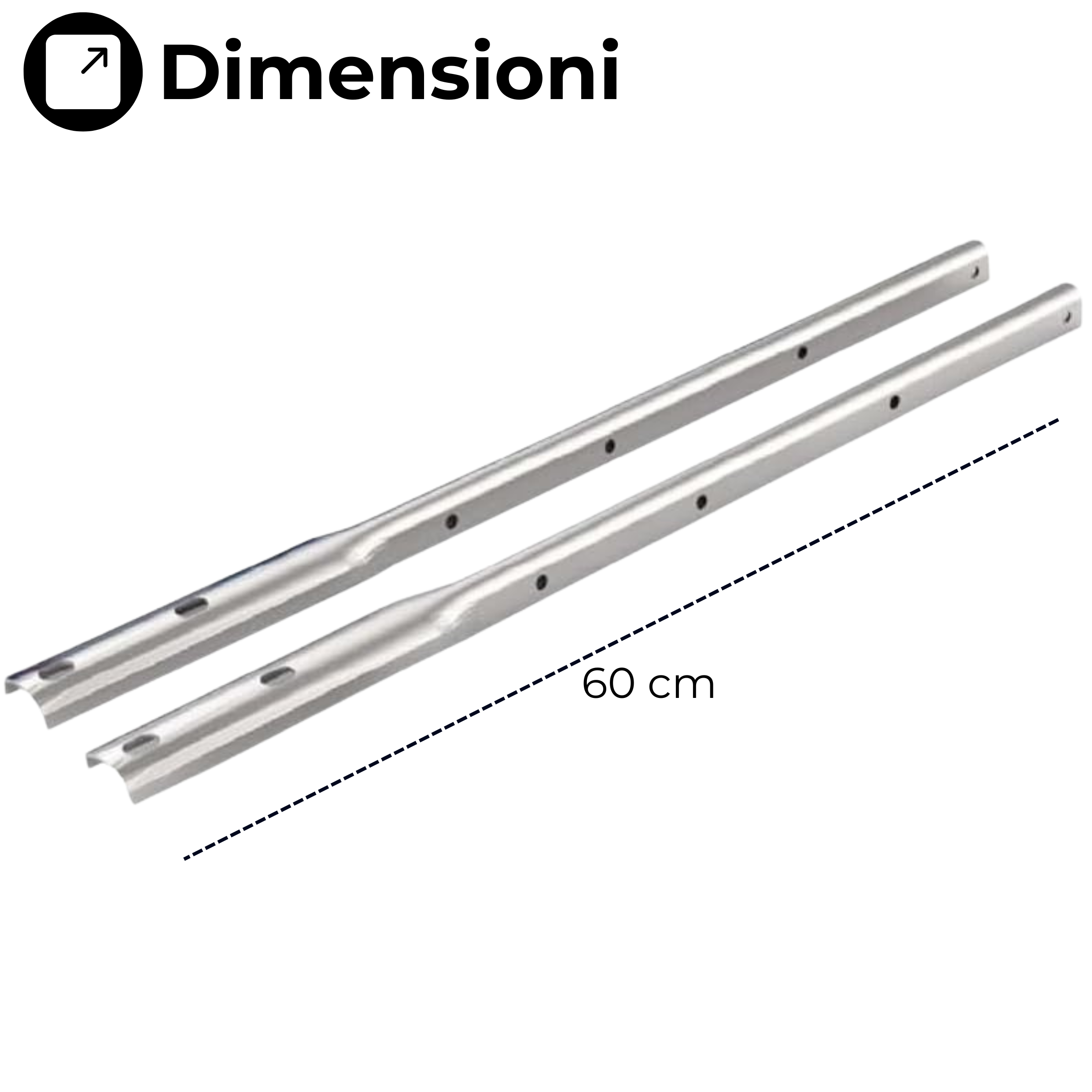 Bracci stendibiancheria per balconi fisso 60 cm zincato