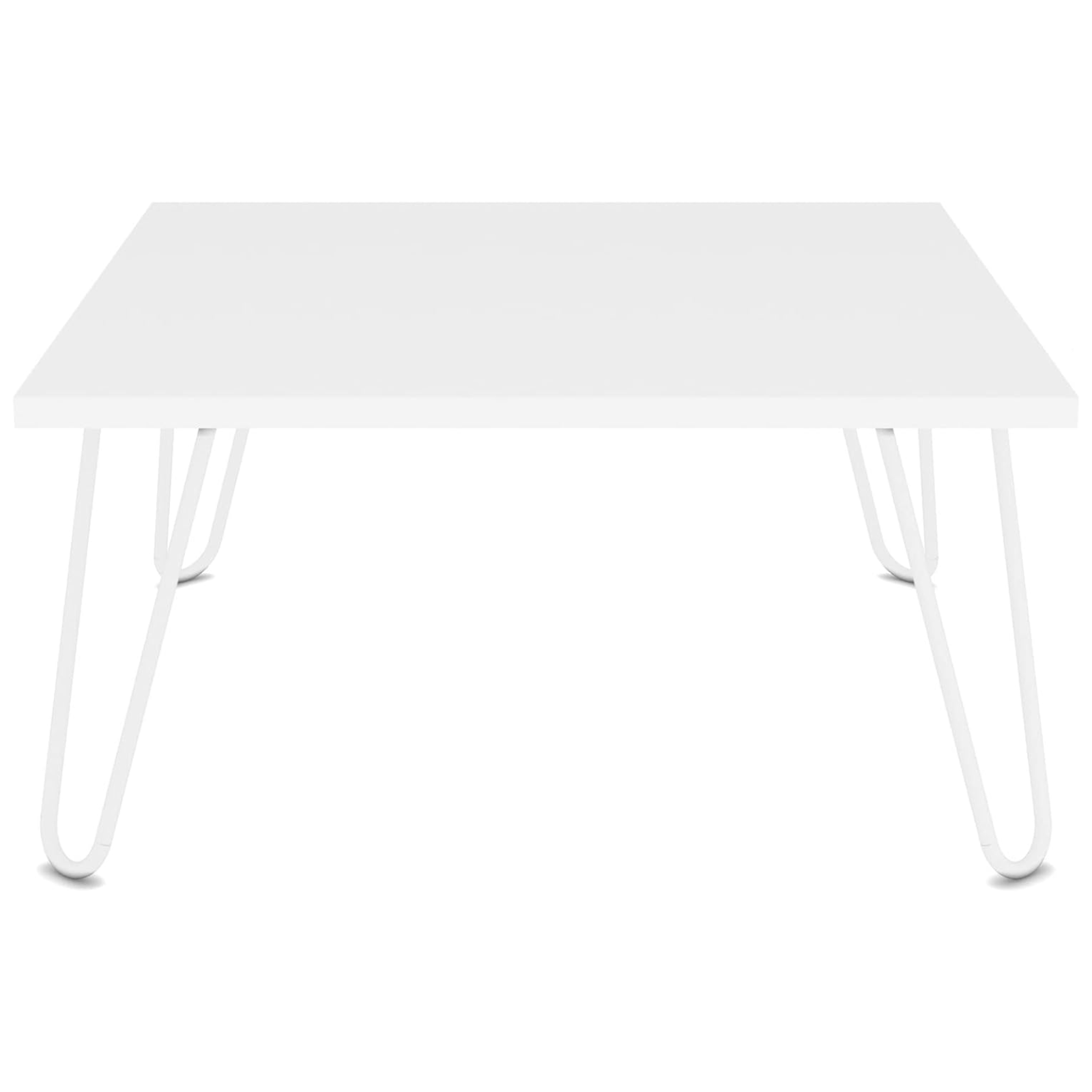 Tavolino da salotto quadrato "illa" con gambe in metallo e piano in truciolare