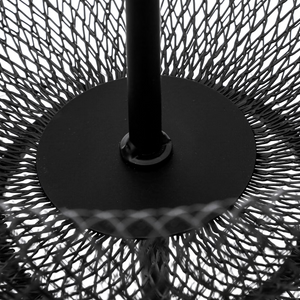 Alzatina porta frutta a 2 livelli in metallo nero verniciato design moderno a maglia